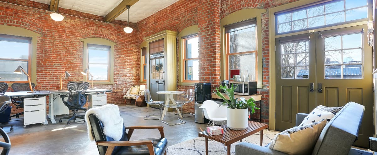 Central Eastside Conference Room with Exposed Brick in Portland Hero Image in Southeast Portland, Portland, OR