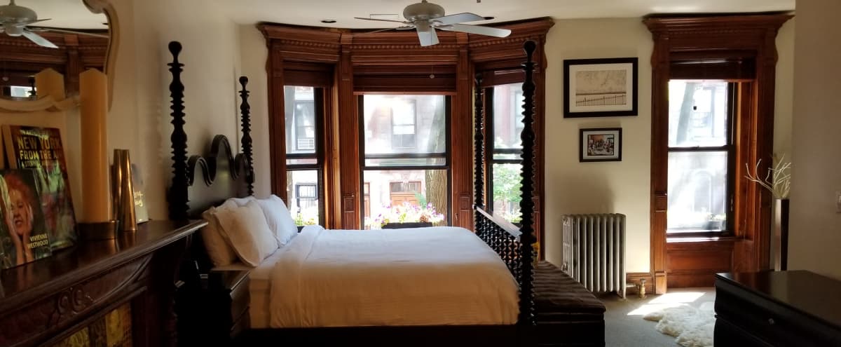 Charming Central Park Brownstone Floor Through Apartment Packed With Original Features Lounge 1 Bedroom Balcony 2 Full Bathrooms Kitchen