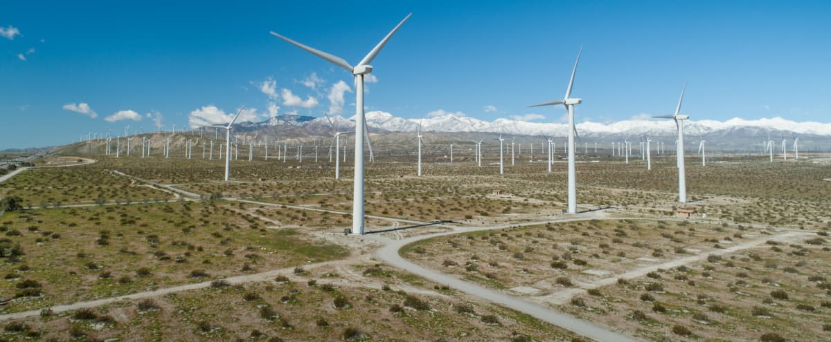 Private Wind Farm with iconic wind turbines as back drop in Palm Springs Hero Image in undefined, Palm Springs, CA