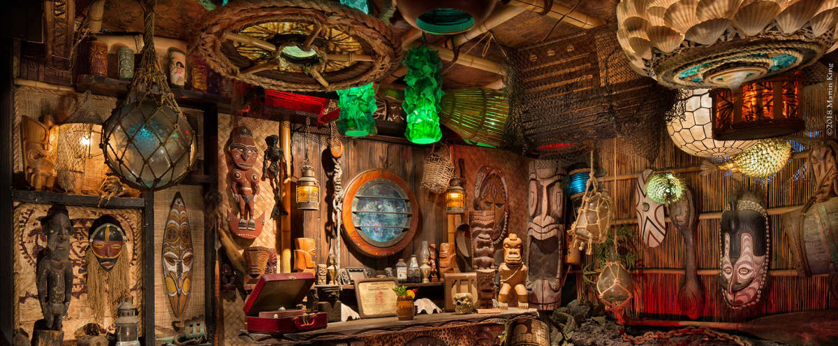 Elaborate Tiki Bar And Volcano Pond In Orange County