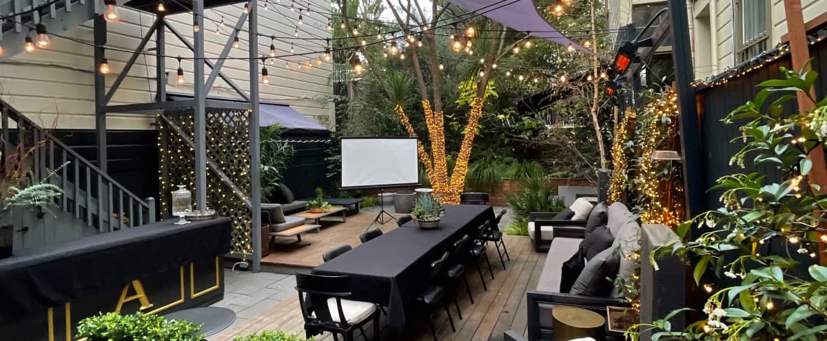 Stylish Private Outdoor Heated Garden for Team Meetings in San Francisco Hero Image in Duboce Triangle, San Francisco, CA