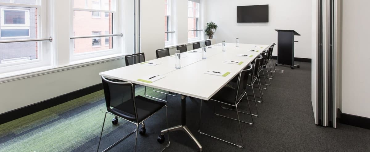 14 Person Meeting Room in Central diverse space , grade listed building Manchester in Manchester Hero Image in Deansgate, Manchester, 