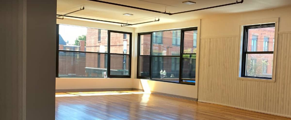 Wellness Studio with Large Windows and City Views in Boston Hero Image in South Boston, Boston, MA