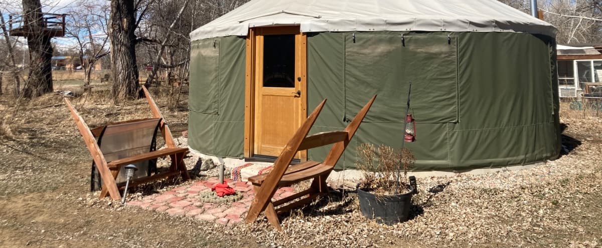 24ft modern yurt, perfect for wellness uses/content in Longmont Hero Image in Longmont, Longmont, CO