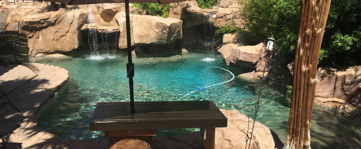 Pool With Backyard Oasis For Photo Shoot Las Vegas Nv