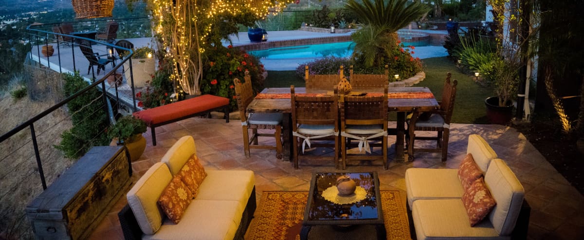 Palm Tree Paradise Patio Pool Deck With A View Stevenson Ranch Ca Off Site Peerspace