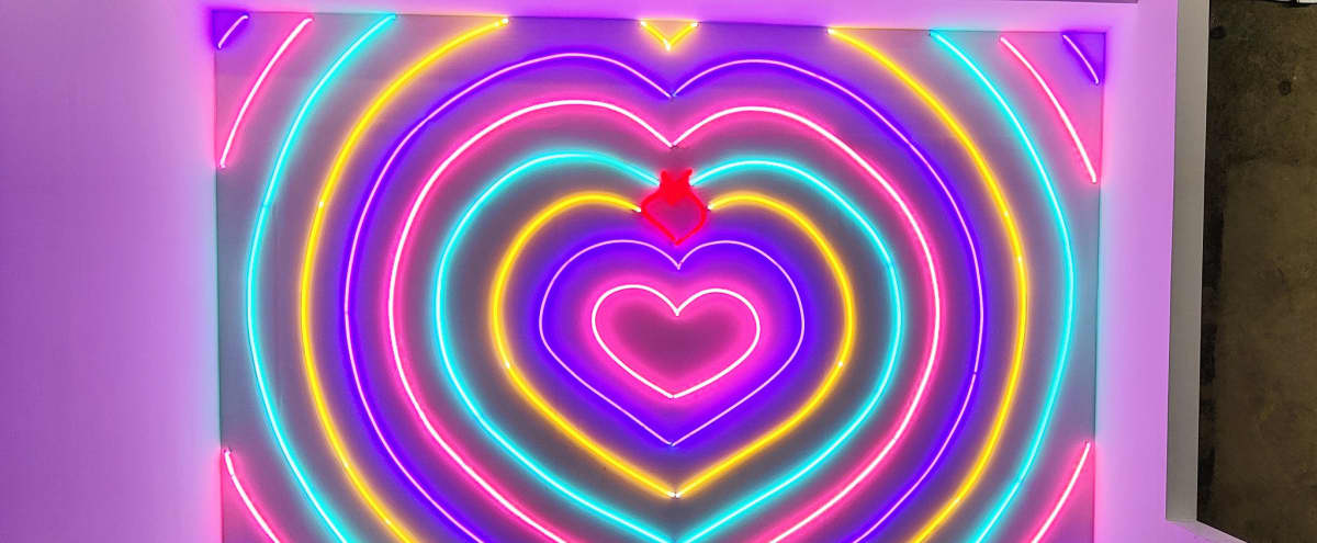 High Fashion Neon Heart Wall in Dallas Hero Image in Cedar Crest, Dallas, TX