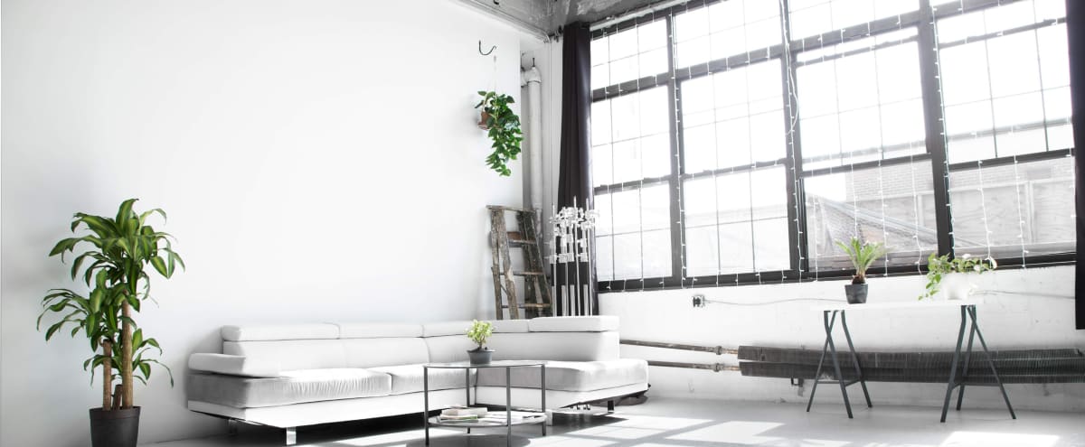 Glowing All White Loft With Wall Of Windows Brooklyn Ny Off