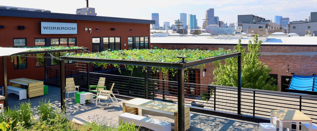 Spacious Rooftop Event Space with a Beautiful View of the RiNo Art District in Colorado Hero Image in Five Points, Colorado, CO