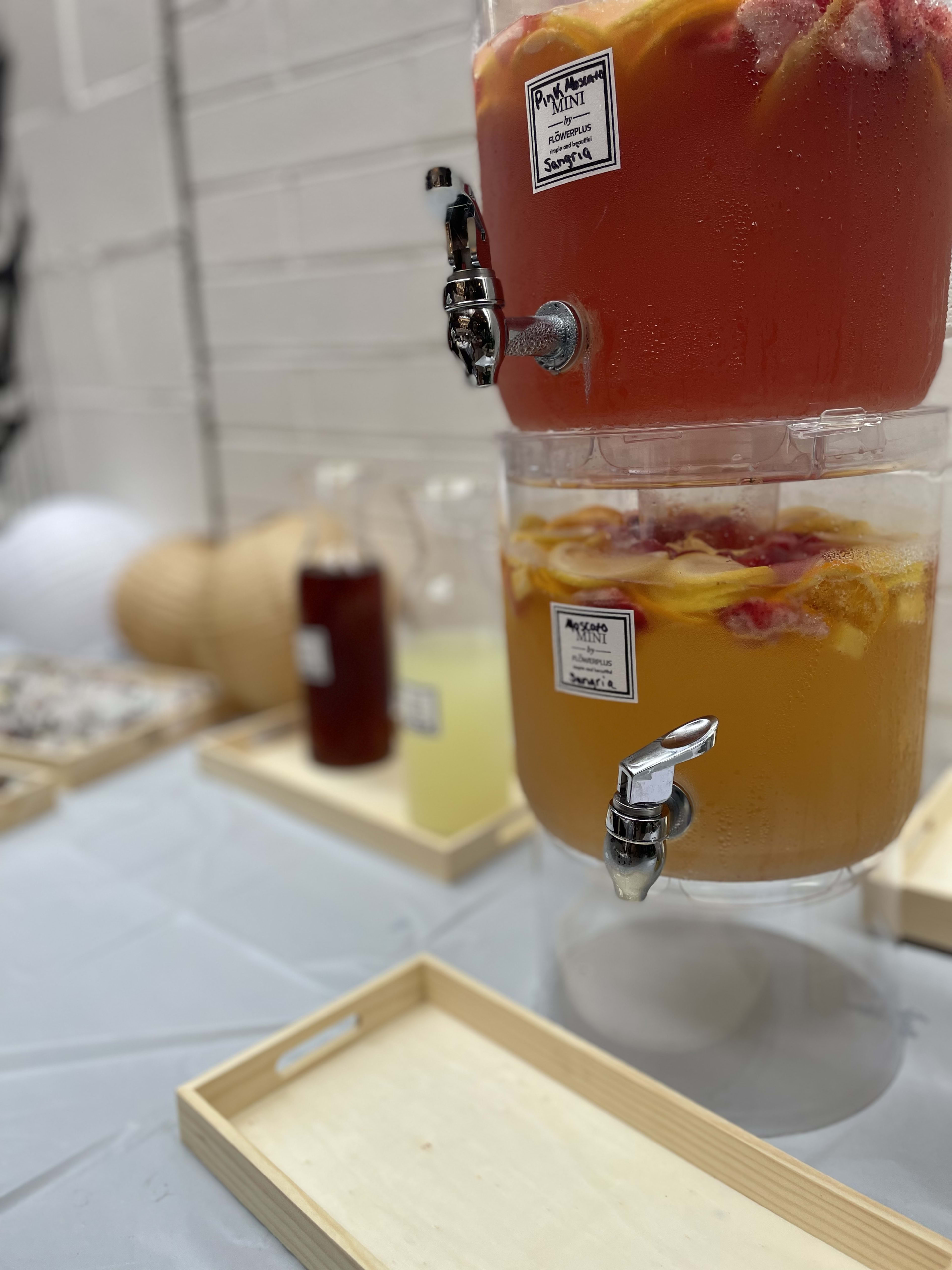 A pitcher on a table.