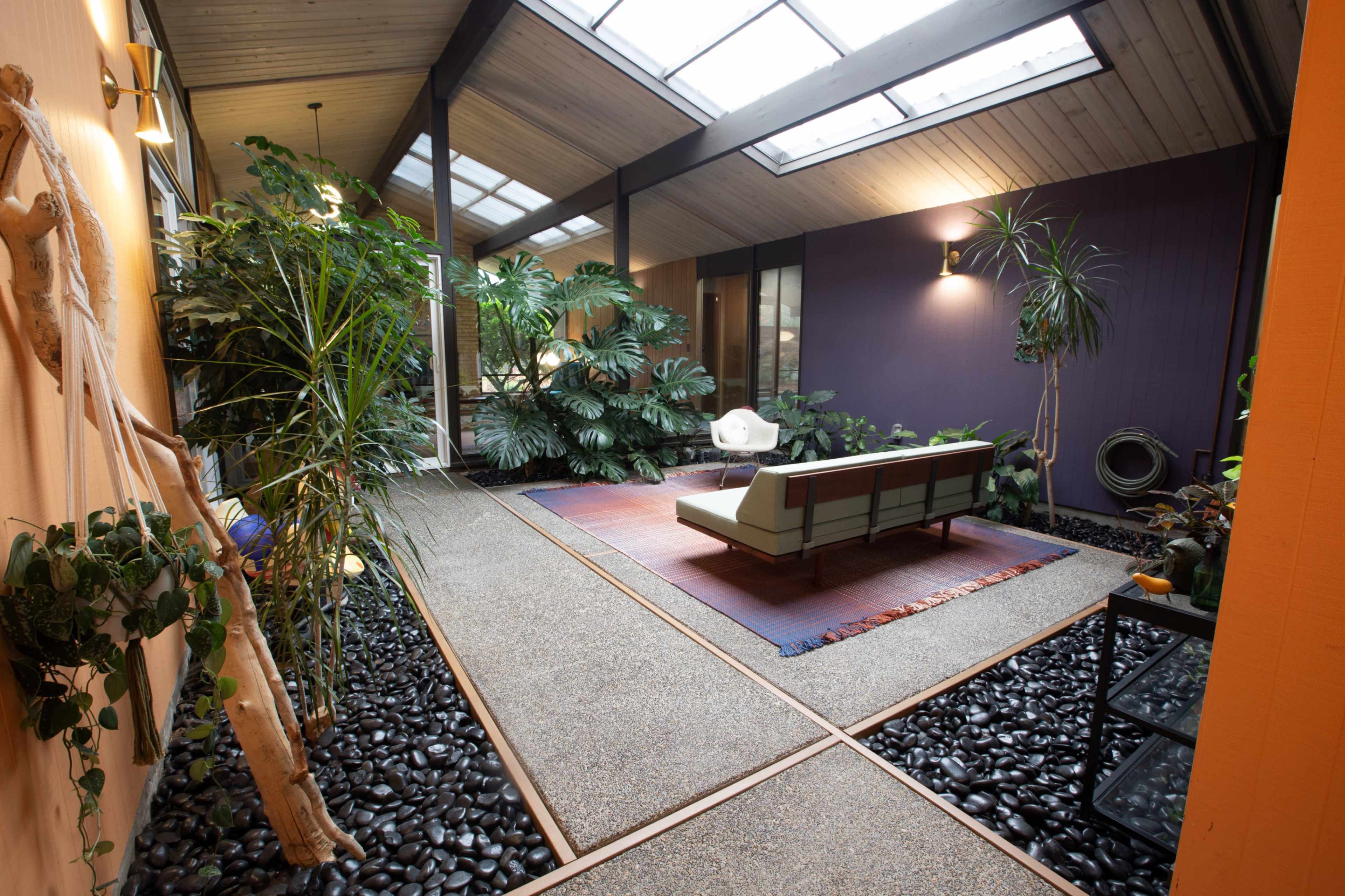 Mid-Century Rummer Atrium House with Lush Indoor Garden Image in Garden Home-Whitford, Portland, OR