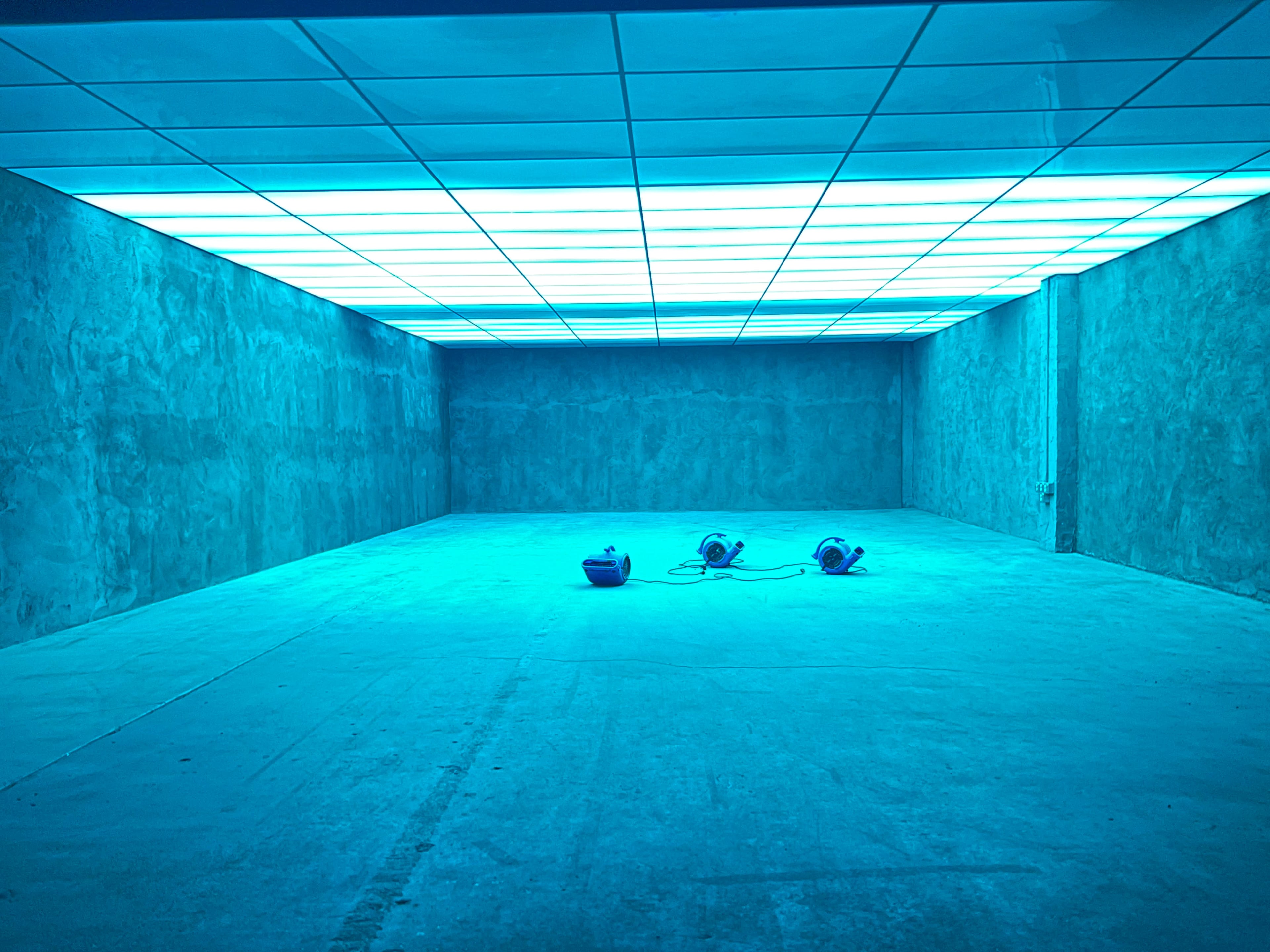 Spectacular Architectural  Space with 2 Light Grids- Production Grade DMX Light Panels & Circular Astera both can be fully White or RGB, Dimmable,solid. motion, strobes ,over Concrete Walls. 5k sq ft.-Car Shoots,Sound Shoots, Conference room, bunker. Full HVAC . Image in South Los Angeles, Los Angeles, CA