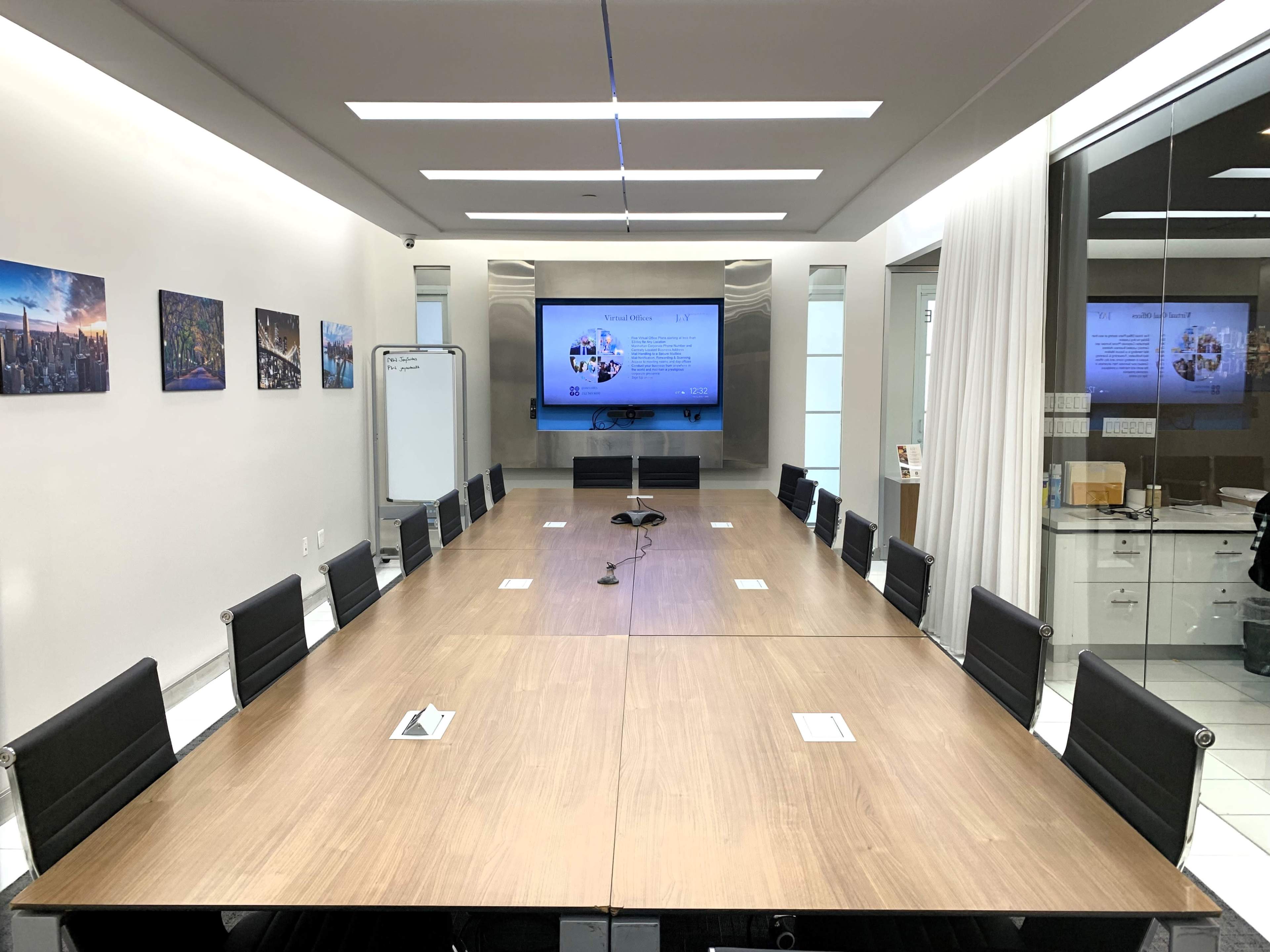 Large Glass Meeting Room for 18 with A/V and WiFi Access to Rooftop Area - Meeting Room A - Penn Station Area - Image in Midtown Manhattan, New York, NY
