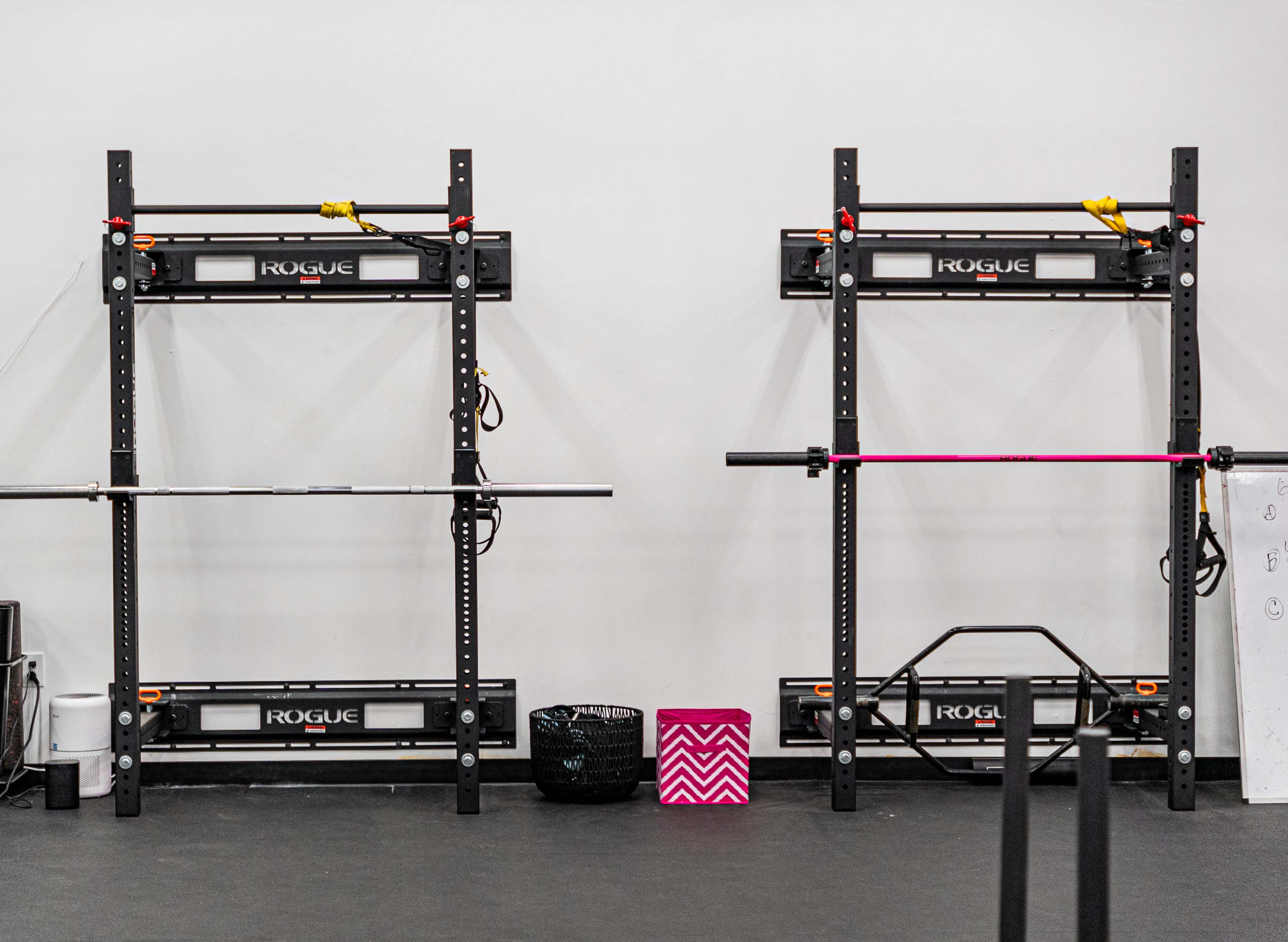 Stylish and functional Pink, white and black fitness studio Image in Catalina Villas, Pasadena, CA