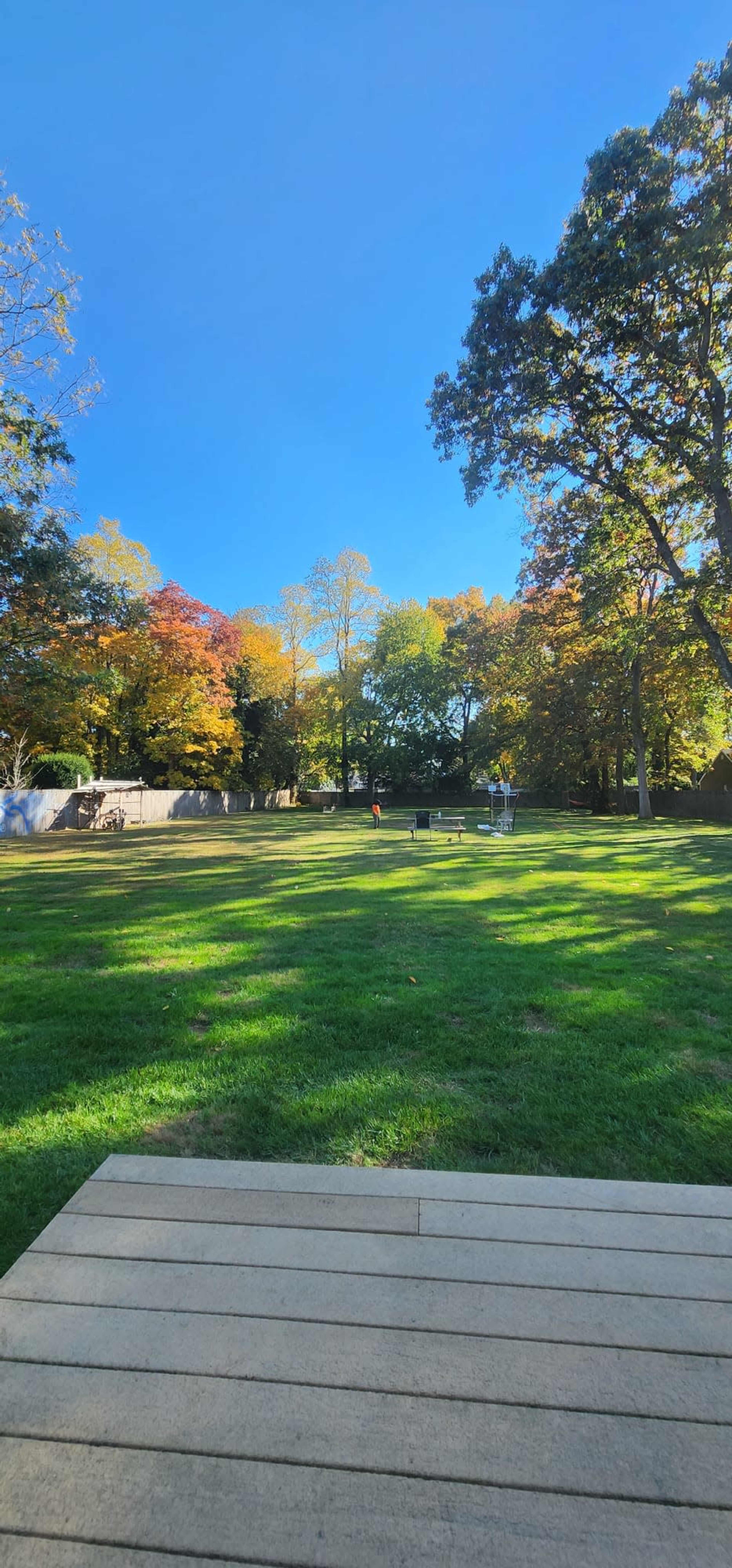 Elegant Backyard Escape with Ambient Lighting with Stage Image in Babylon, Wheatley Heights, NY