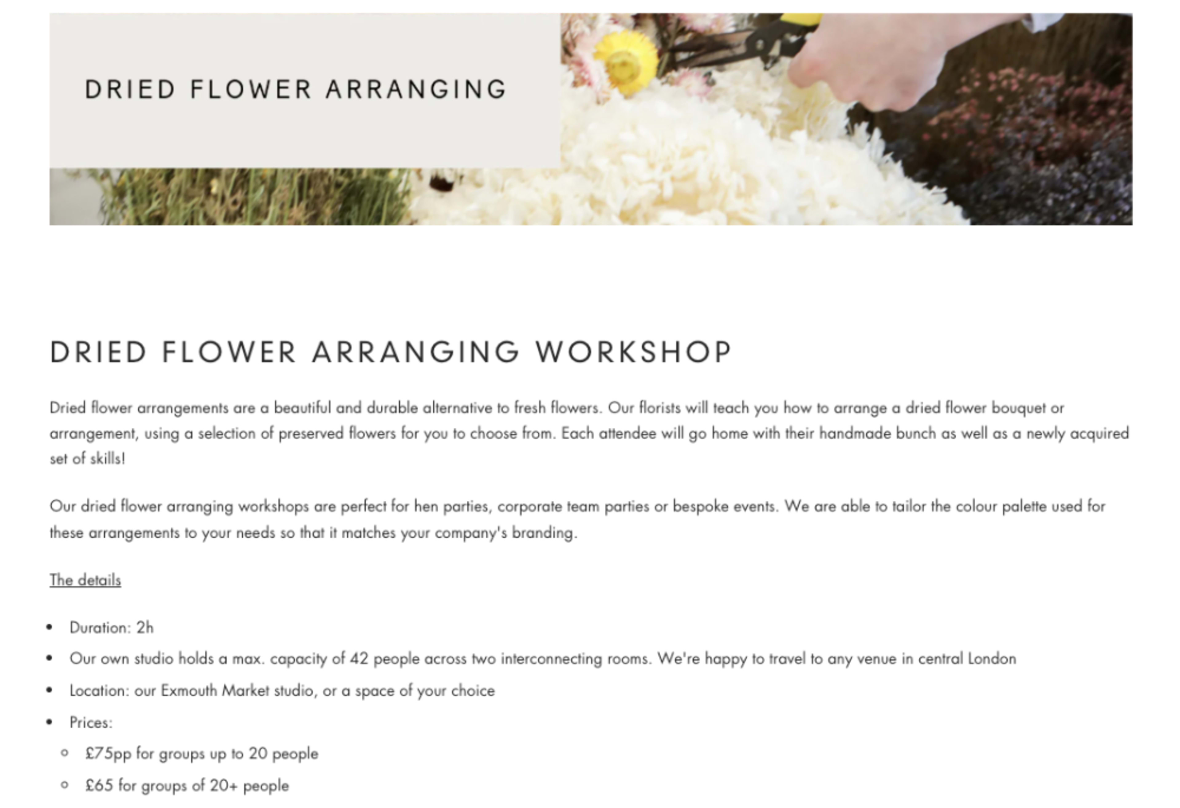 Dried Flower Arranging Workshop