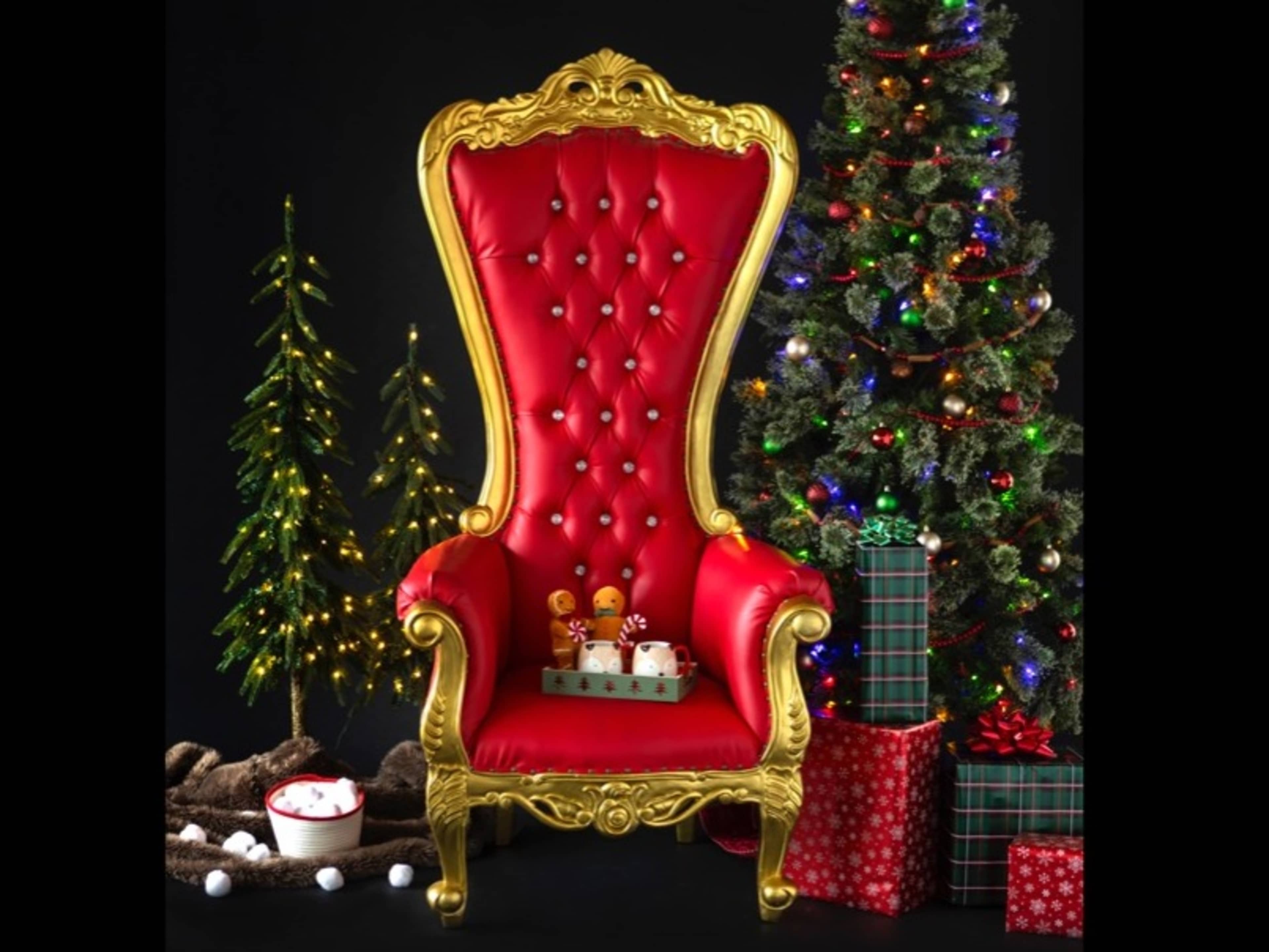 Red / Gold Throne Chair