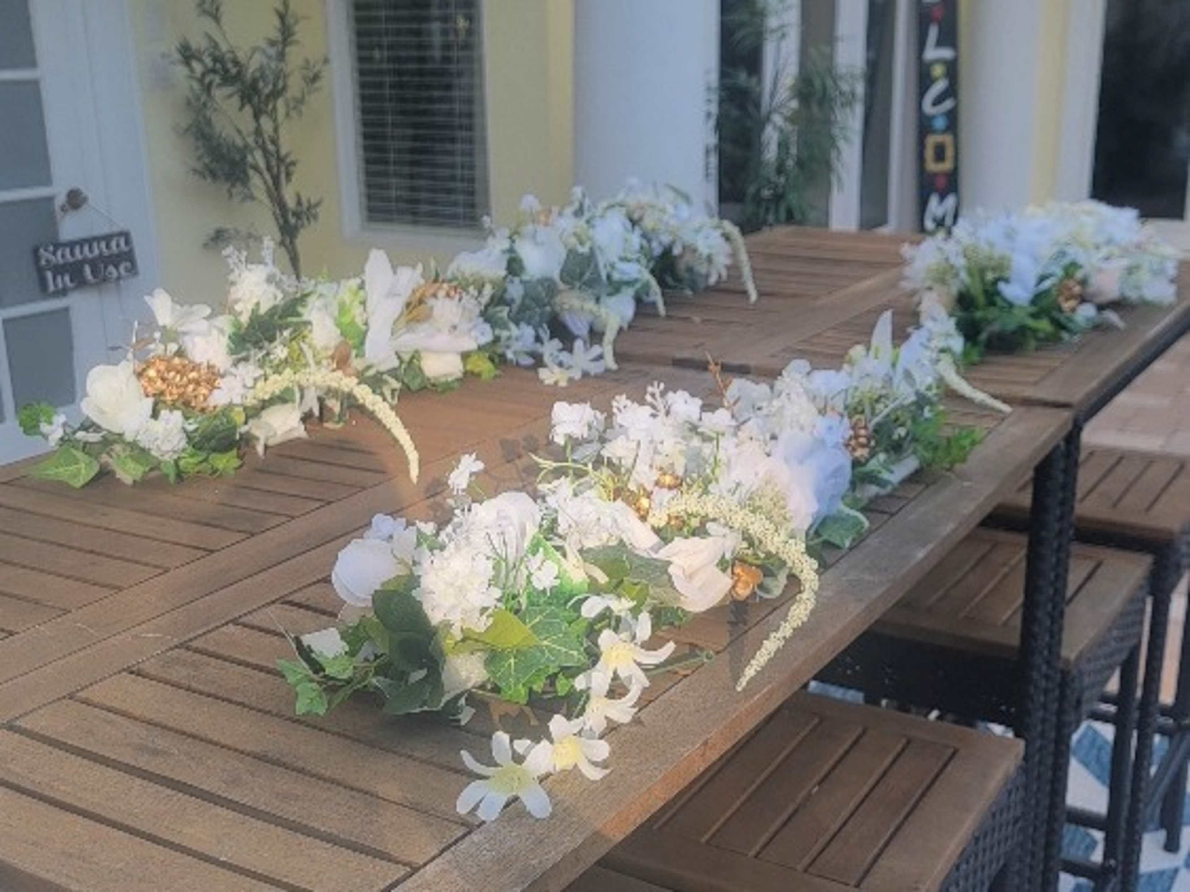 Three piece floral table decor