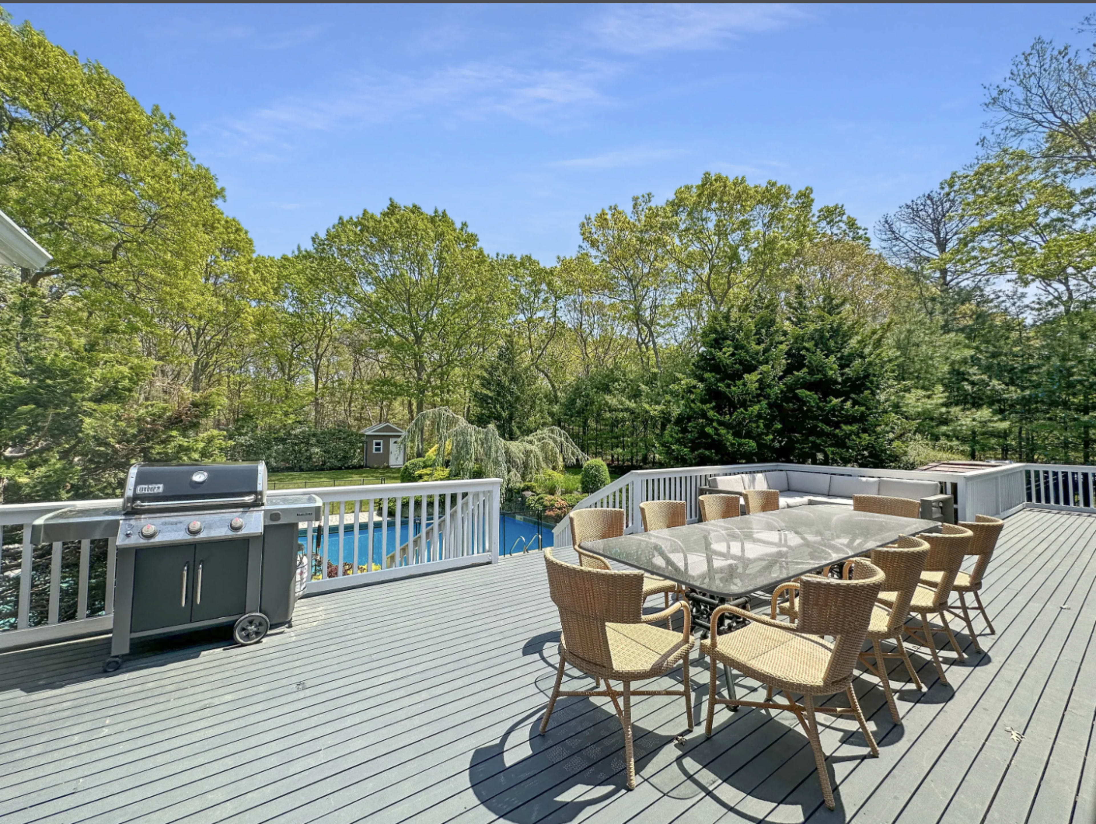 Private gated large Hamptons House with 1+ acre of lawn and pool - surrounded by woods Image in Southampton, Hampton Bays, NY