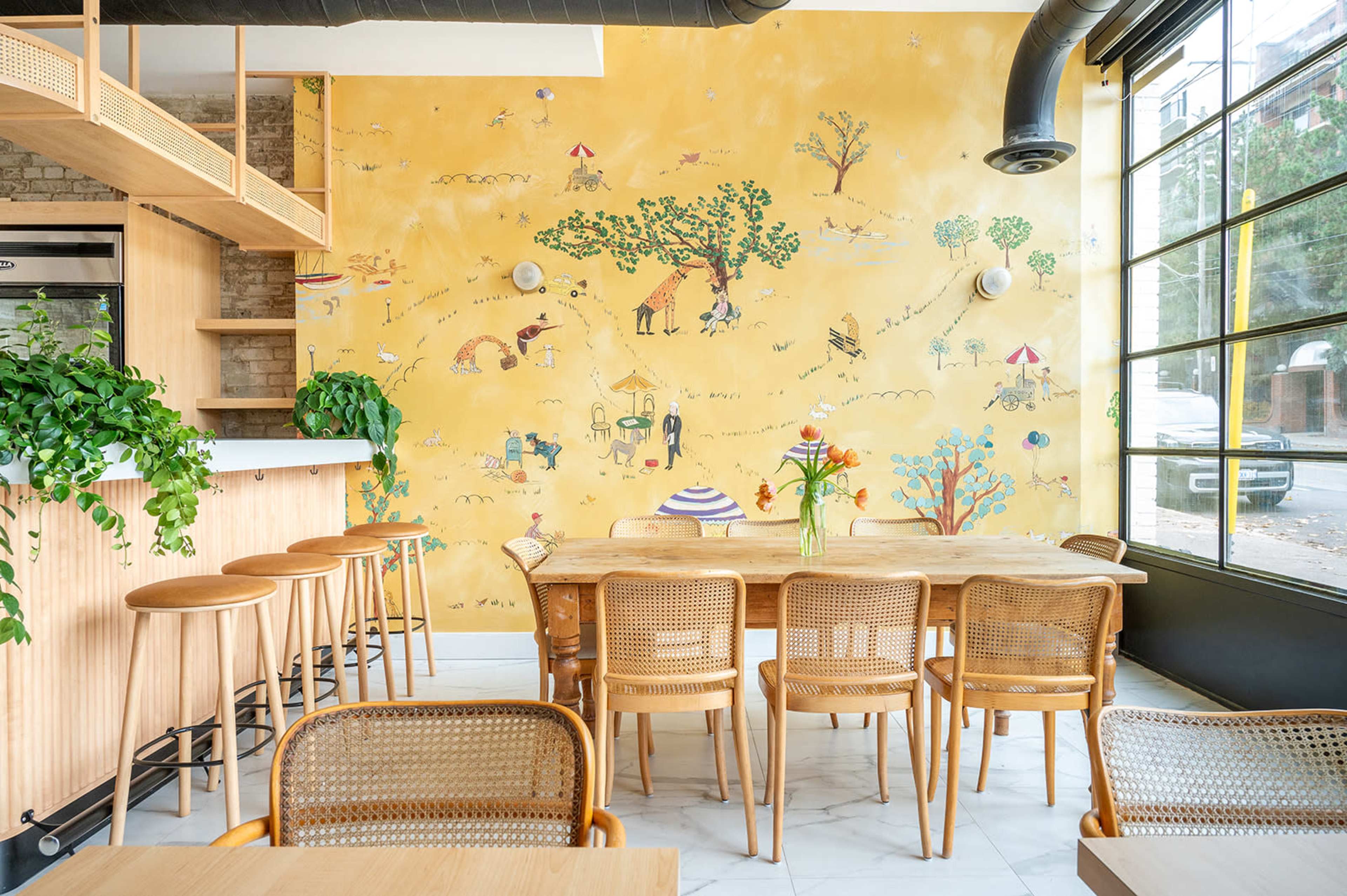 Sunny, Warm Coffee Shop with clean, cozy interior Image in Upper Beaches, Toronto, ON