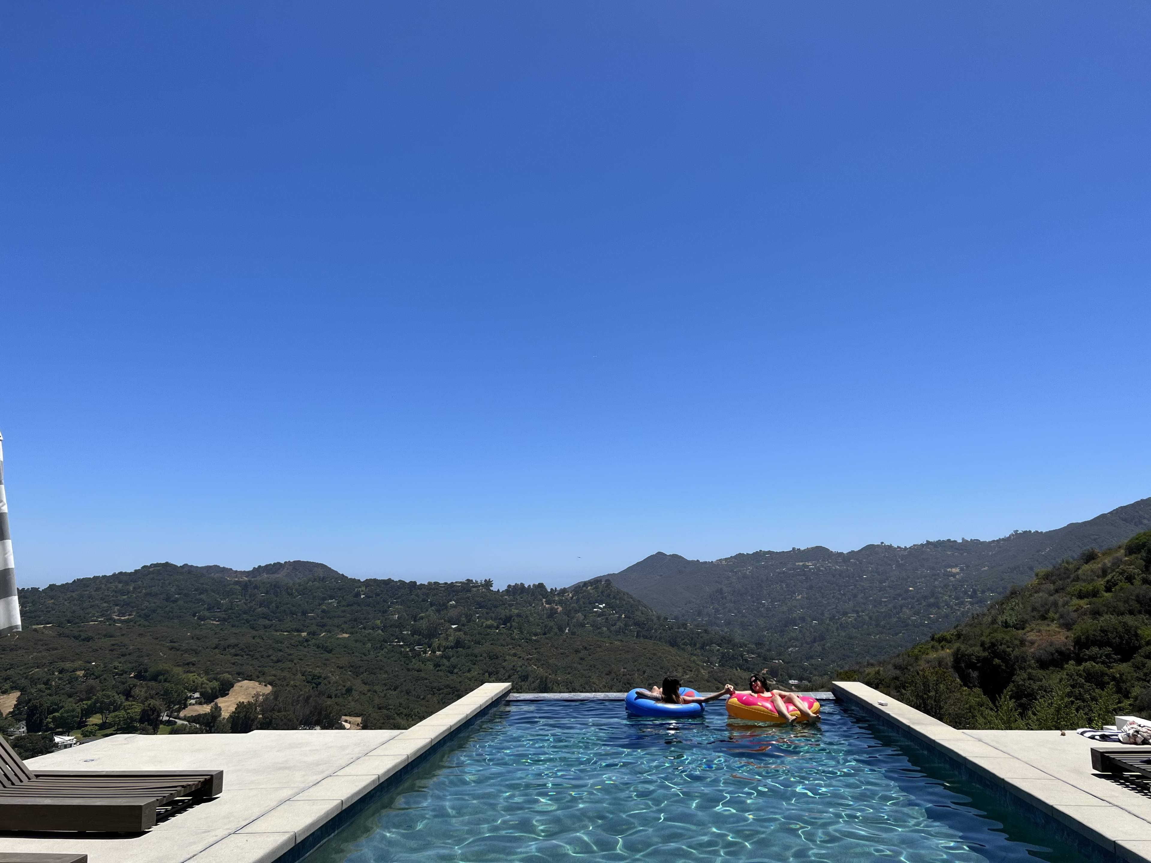 Infinity Pool with Unobstructed Canyon Views and Large Deck Image in Topanga, Topanga, CA