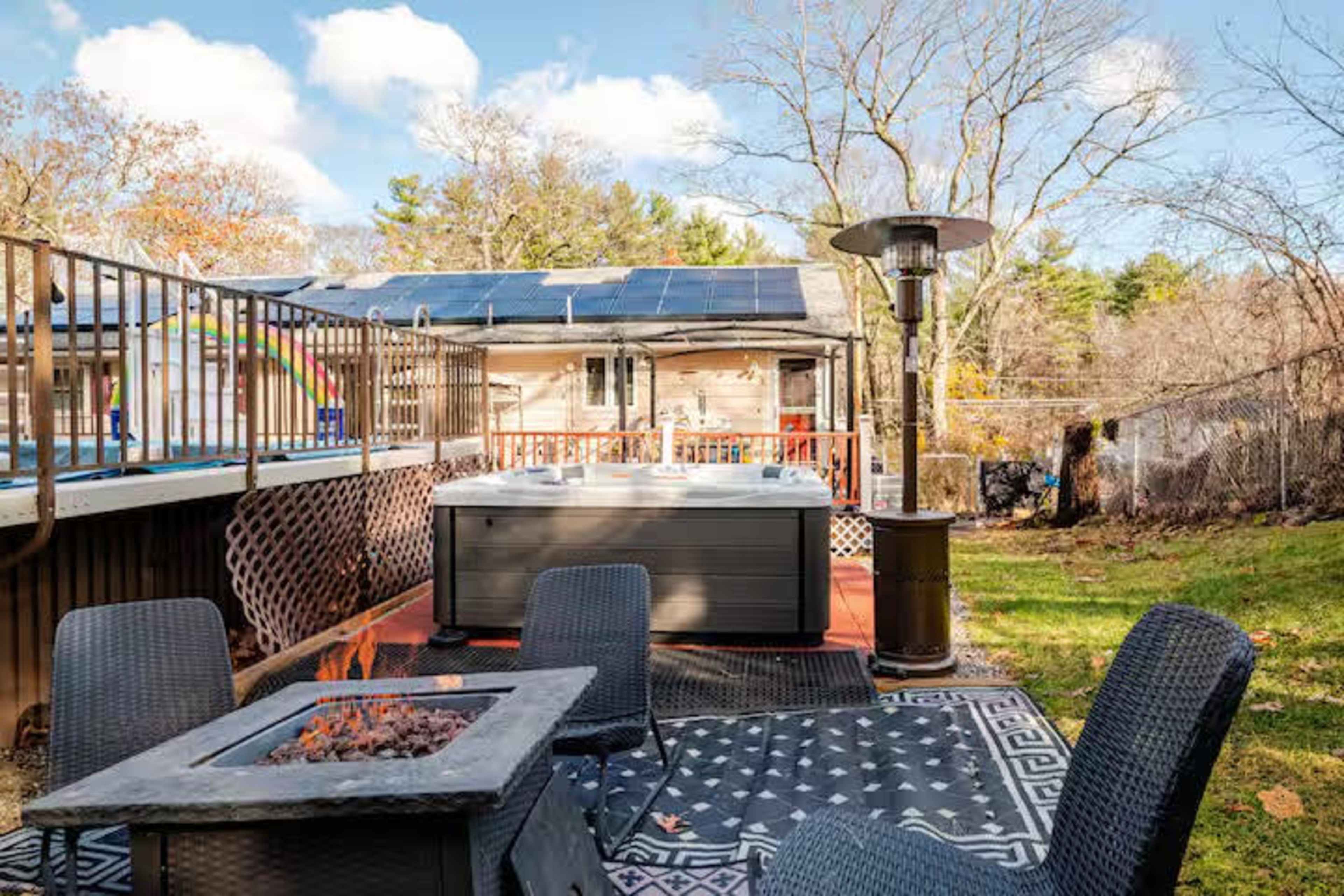 Backyard Oasis with Pool,Hot Tub & Playground Image in Burlington, Burlington, MA