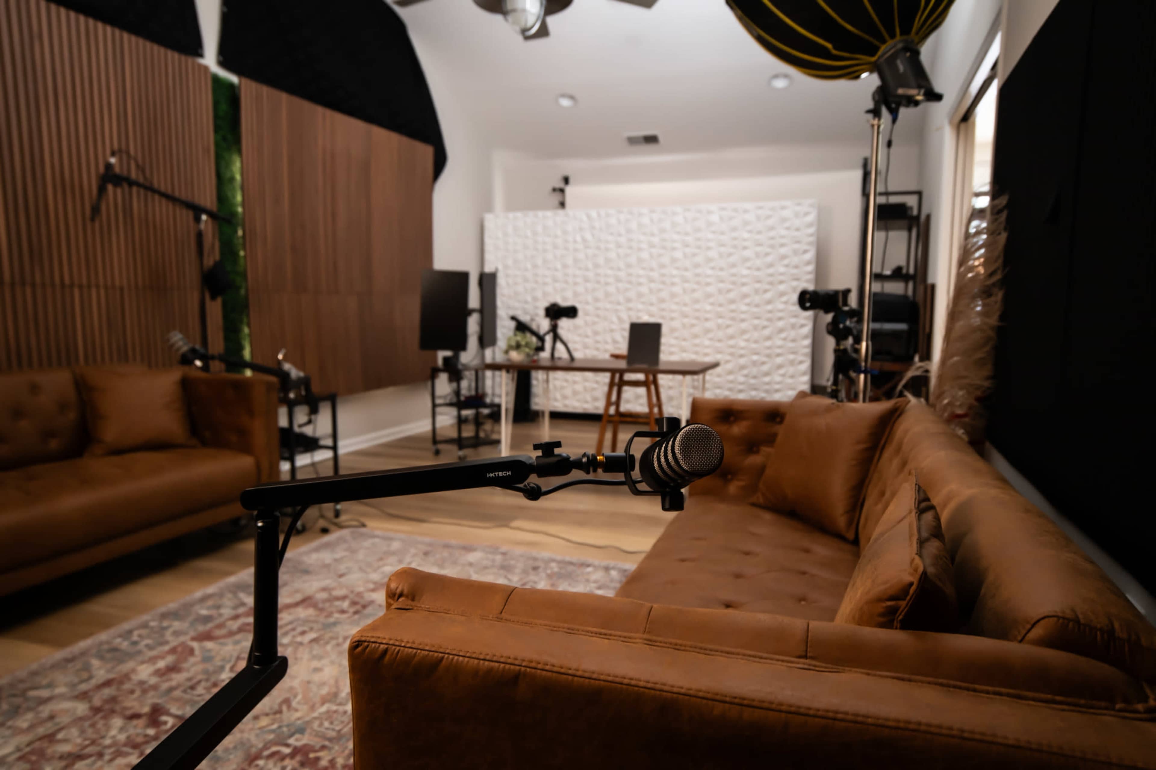 Fully Equipped Podcast Studio with Lighting, Soundboard, and Backdrops Image in Fairfax, Fairfax, VA