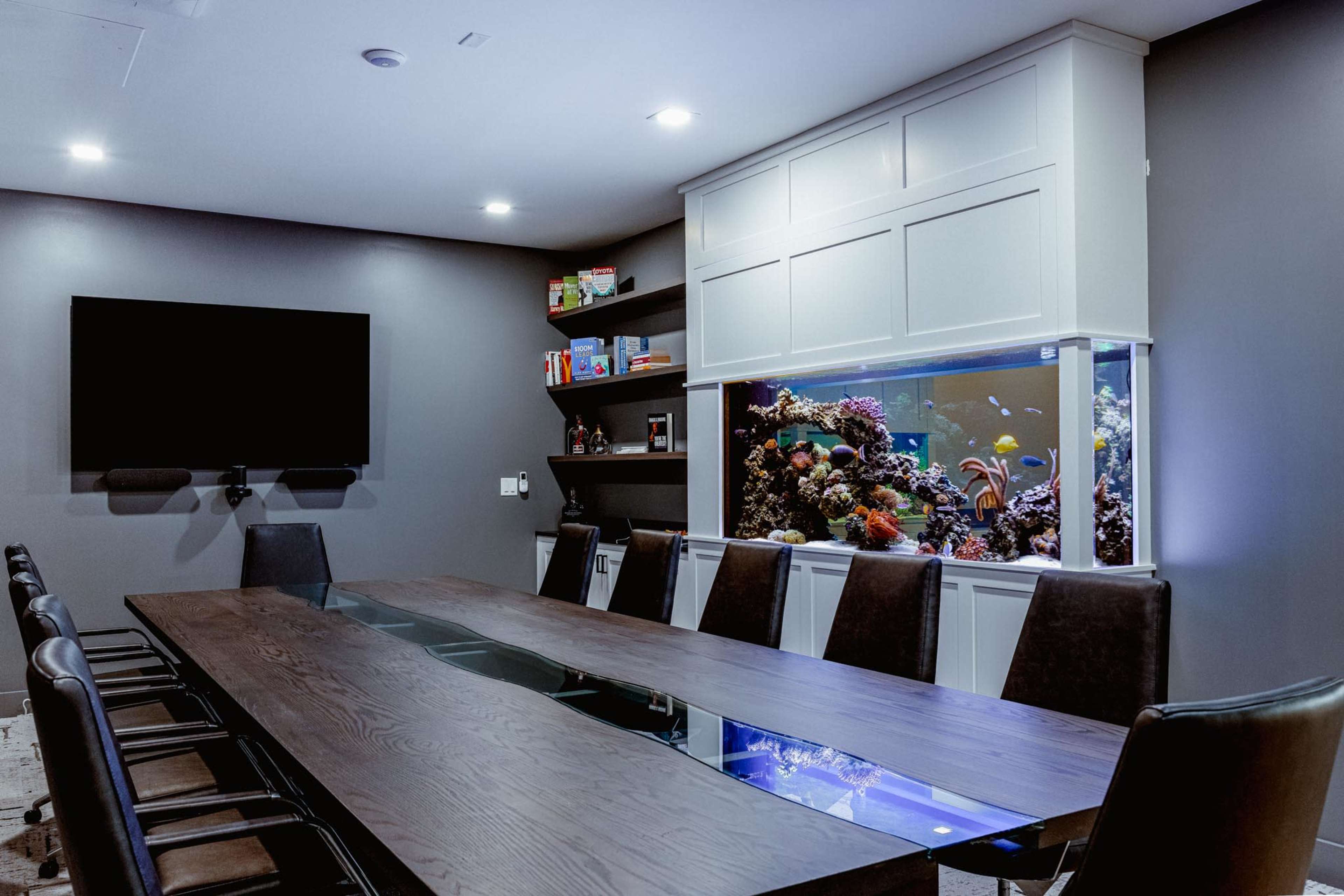 Modern Boardroom & Strategy Space with Built-In Aquarium | Near PVD Airport Image in Warwick, Warwick, RI