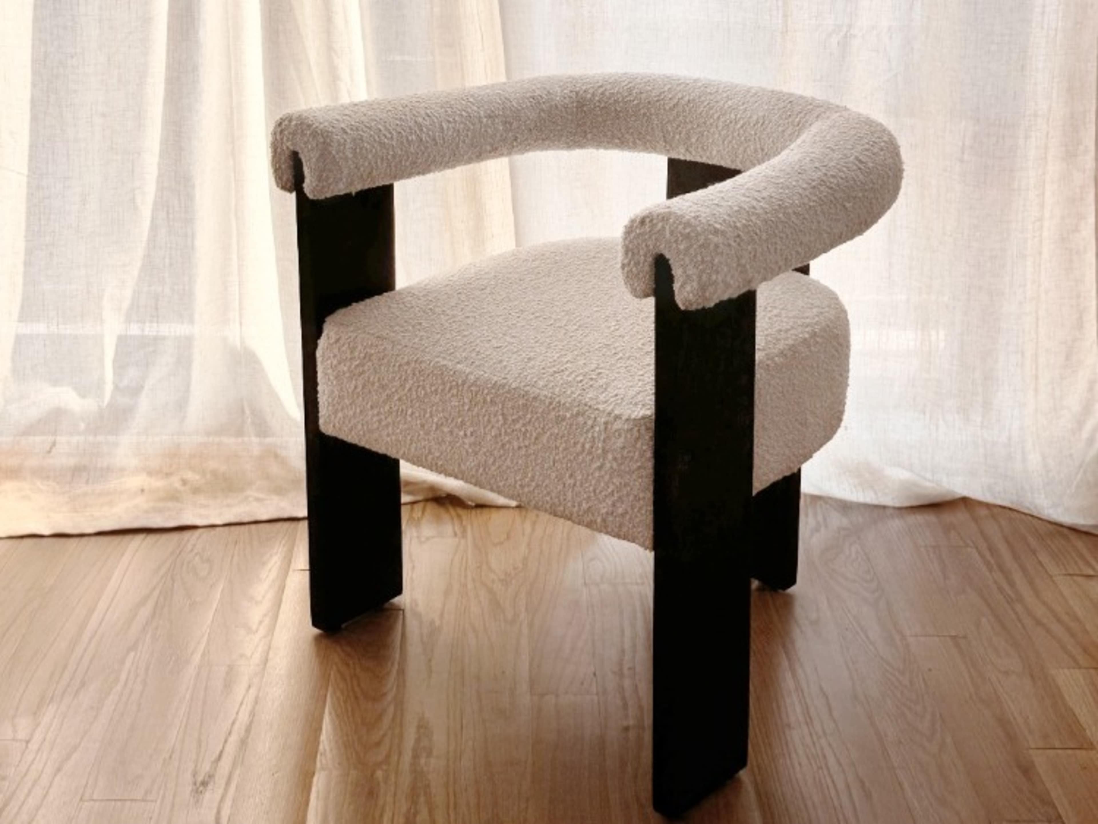 Cream Boucle Armchair