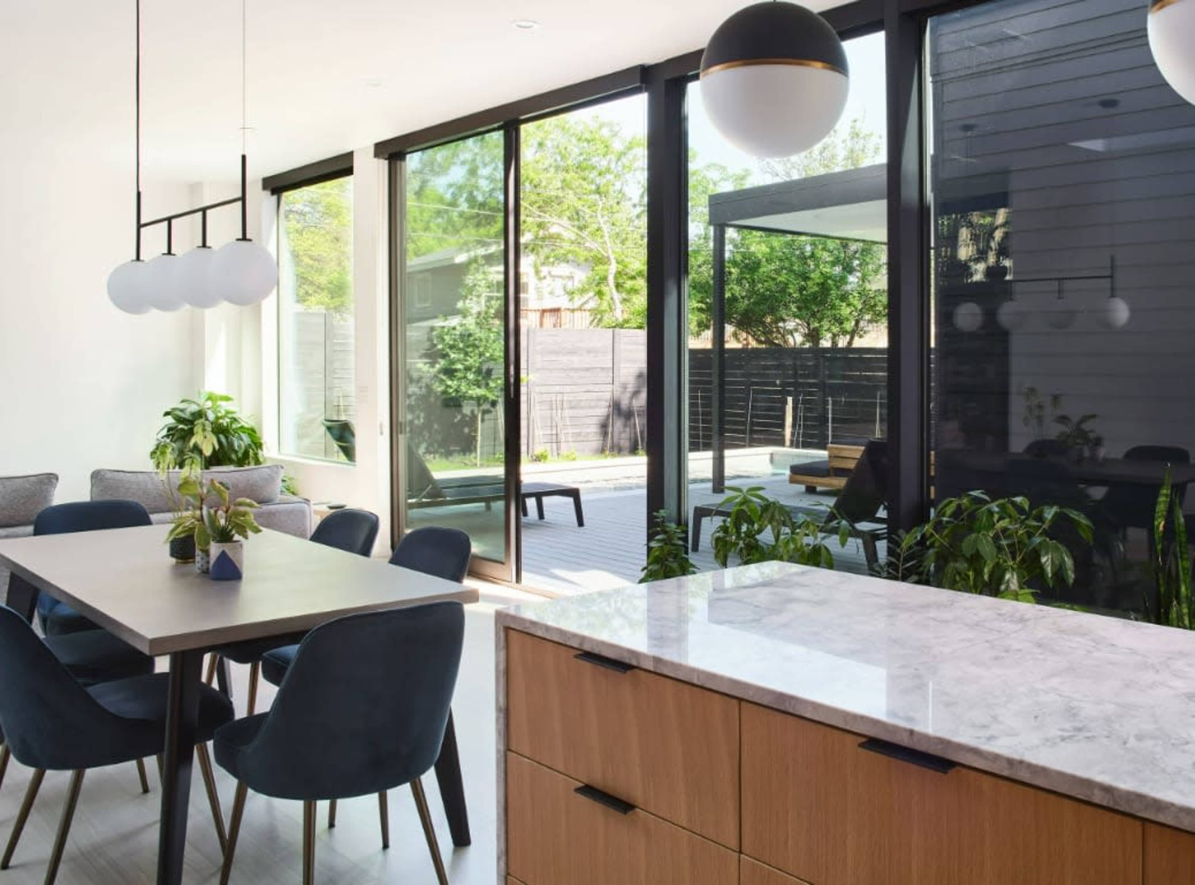 Discover your dream home: a stunning modern contemporary house near South Congress, featuring spacious interiors, a pool, a rooftop hot tub, and breathtaking lighting! Image in St. Edwards, Austin, TX