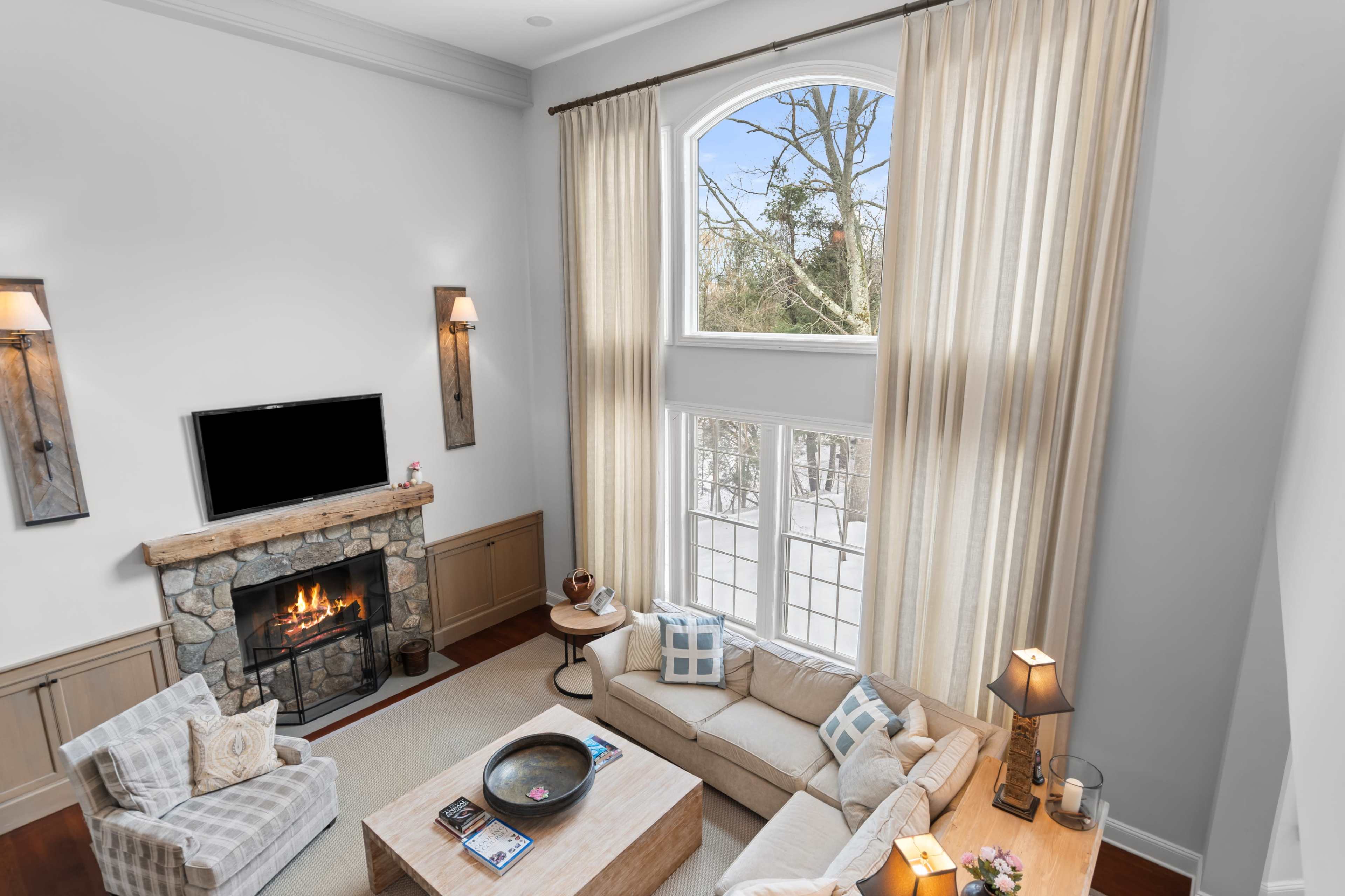 Sized house in a quiet neighborhood with atrium. Beautiful enough as TV shows props. Image in Purchase, Purchase, NY