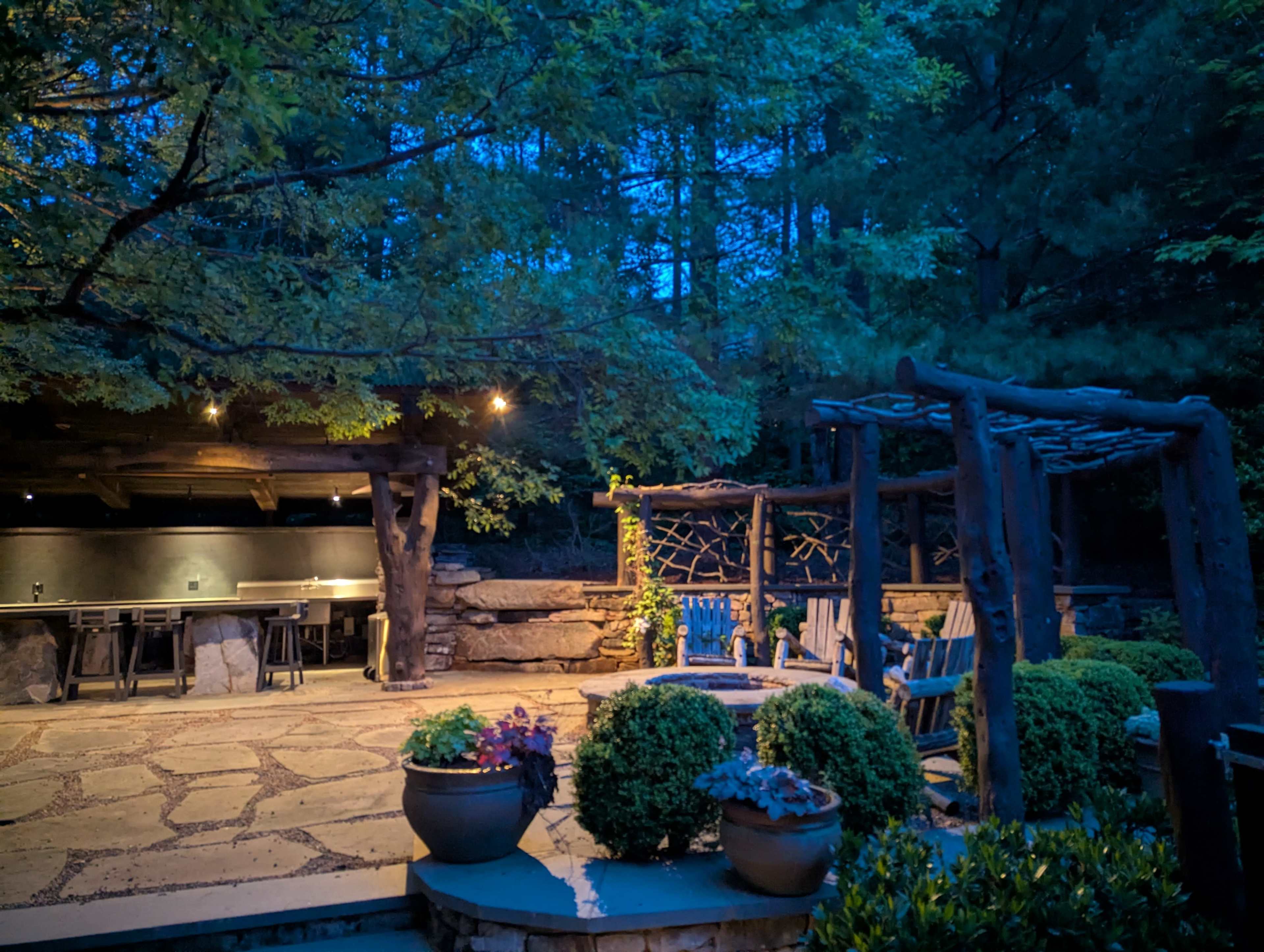 Back Patio at the Lodge Image in , Fairview, NC