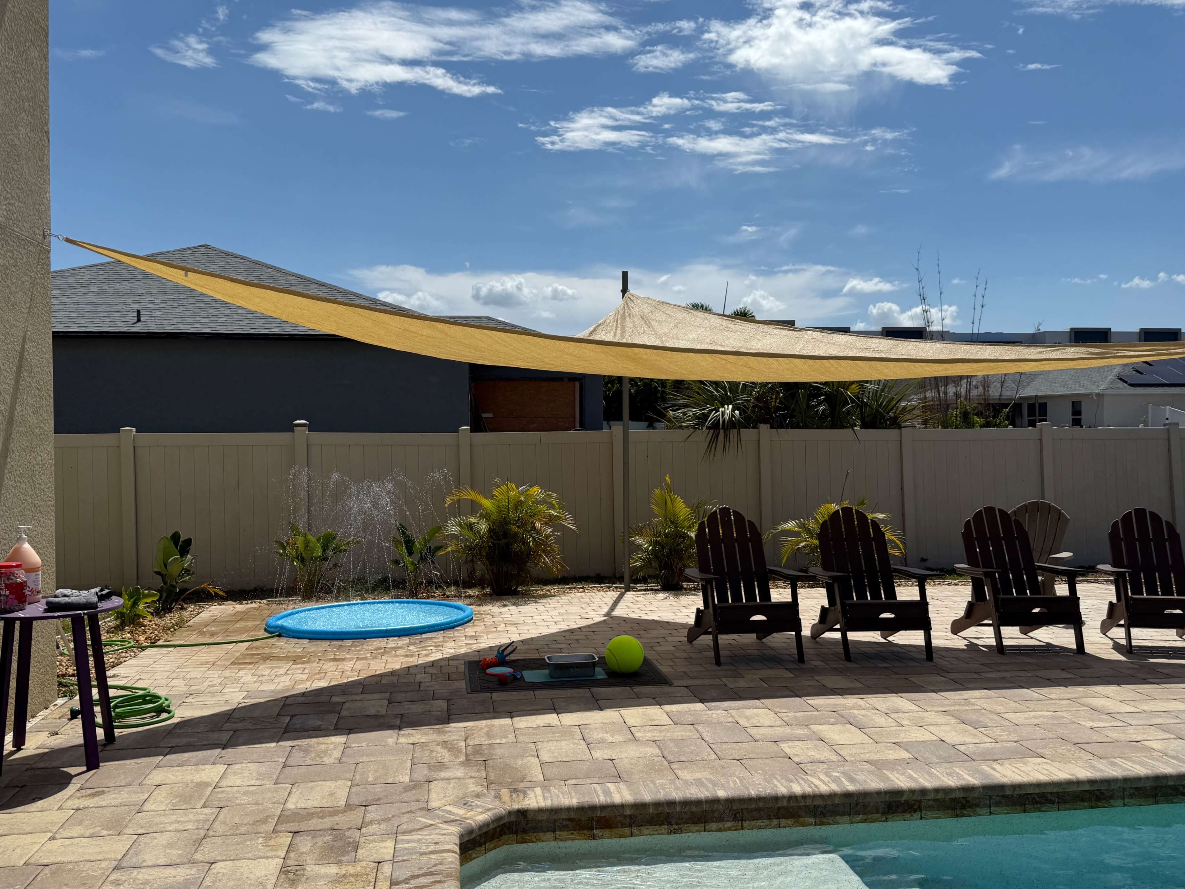 Large Pool with Splash pad and water toys Image in Trafalgar, Cape Coral, FL