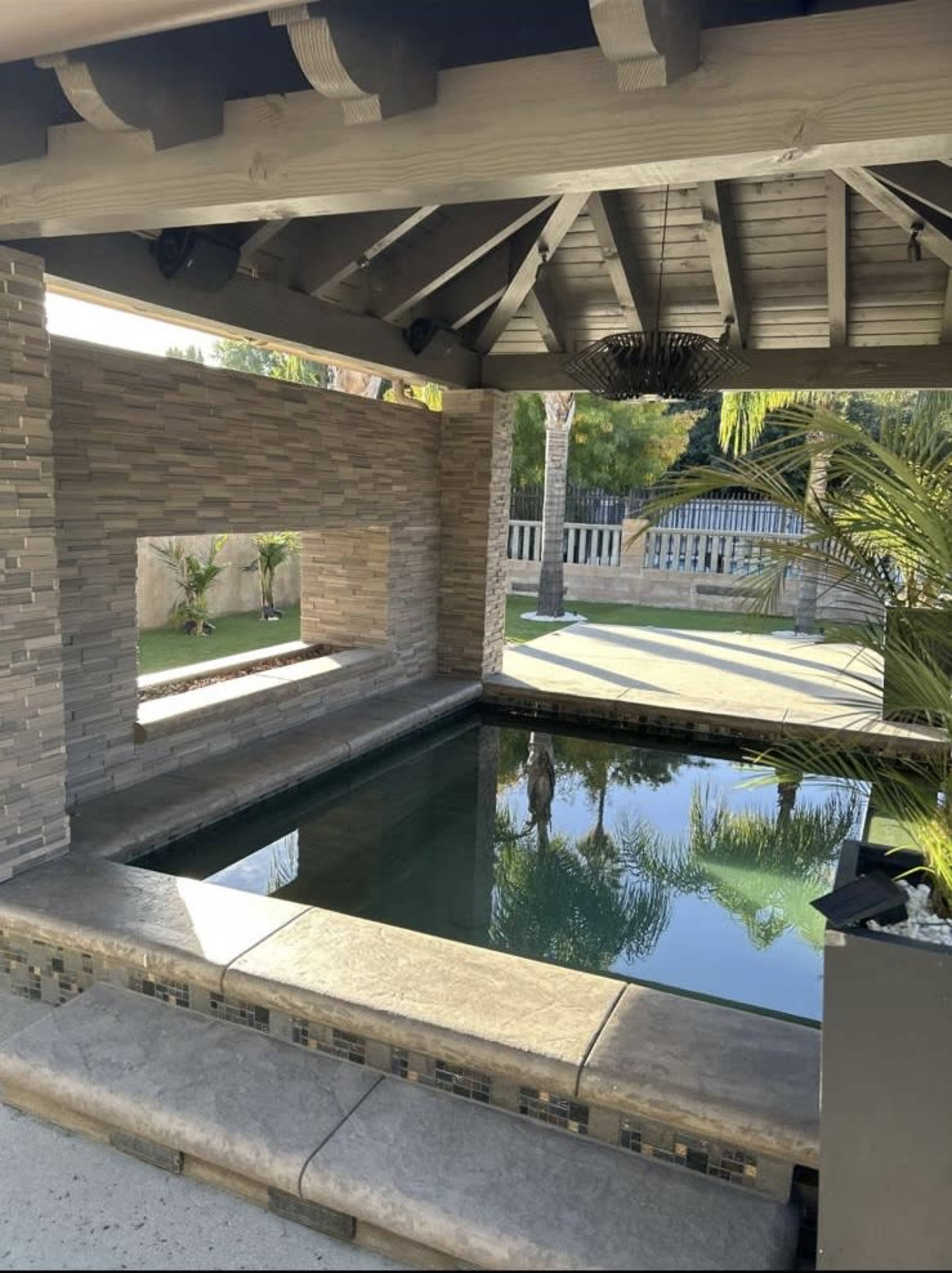 Luxury Oasis Backyard with Pool, Spa, BBQ, and Fire Features Image in Tarzana, Tarzana, CA
