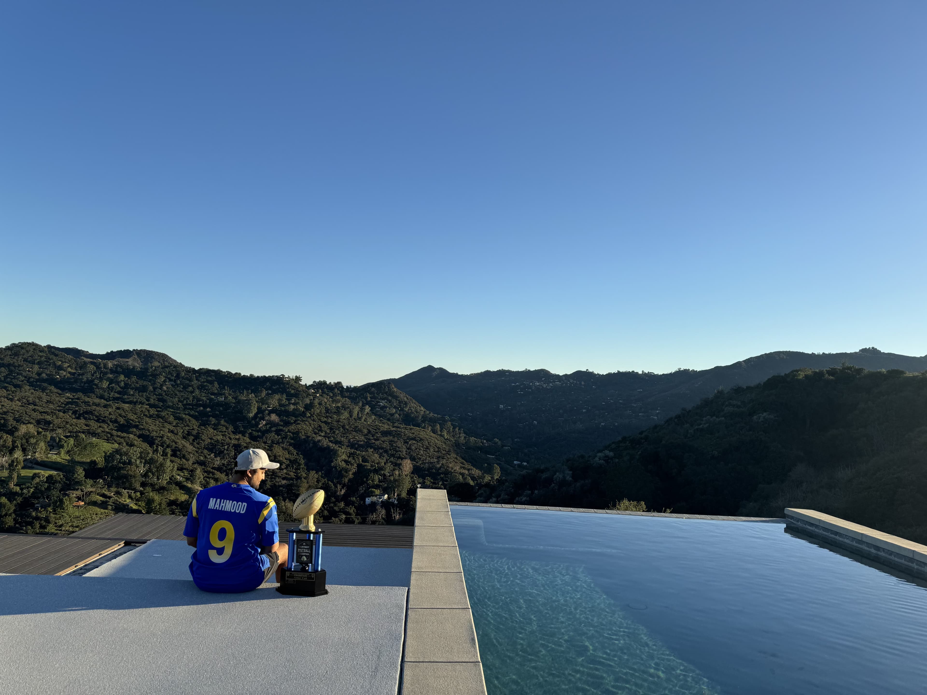 Infinity Pool with Unobstructed Canyon Views and Large Deck Image in Topanga, Topanga, CA