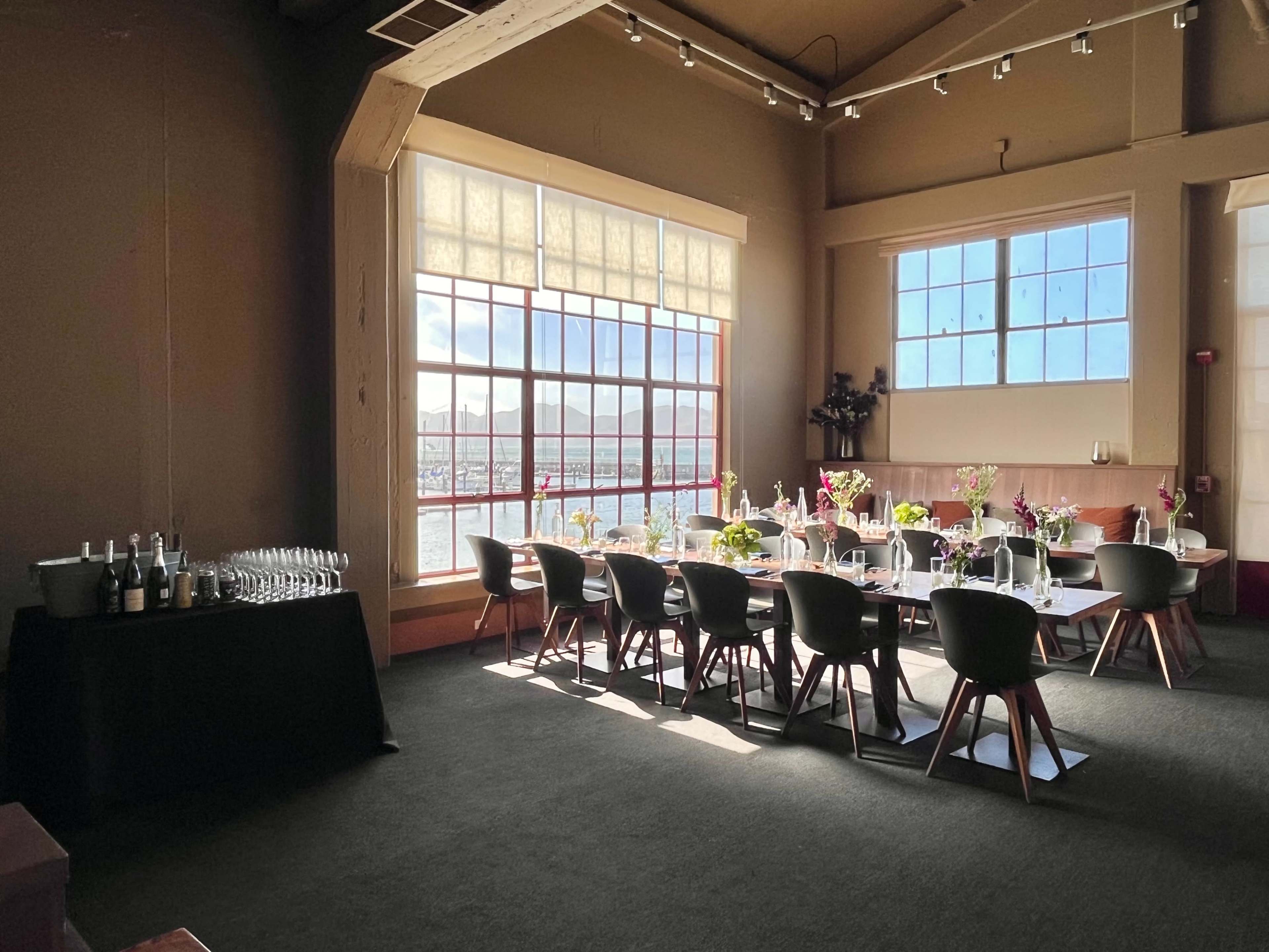 Rustic Private Dining Room with Views of the Golden Gate Bridge Image in Marina District, San Francisco, CA