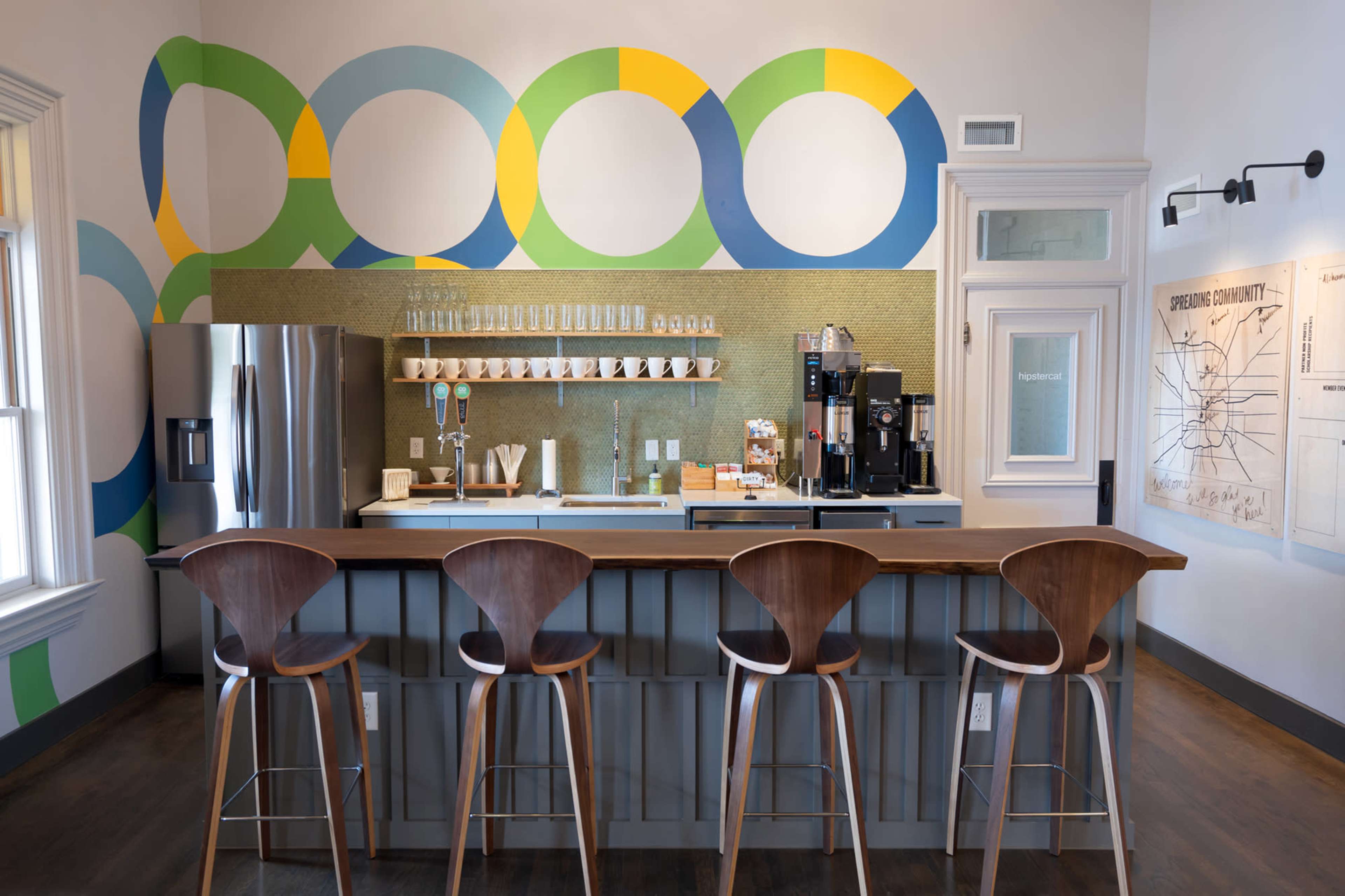 Spacious Main Gathering Space, Kitchenette, and Patio Image in Zionsville, Zionsville, IN