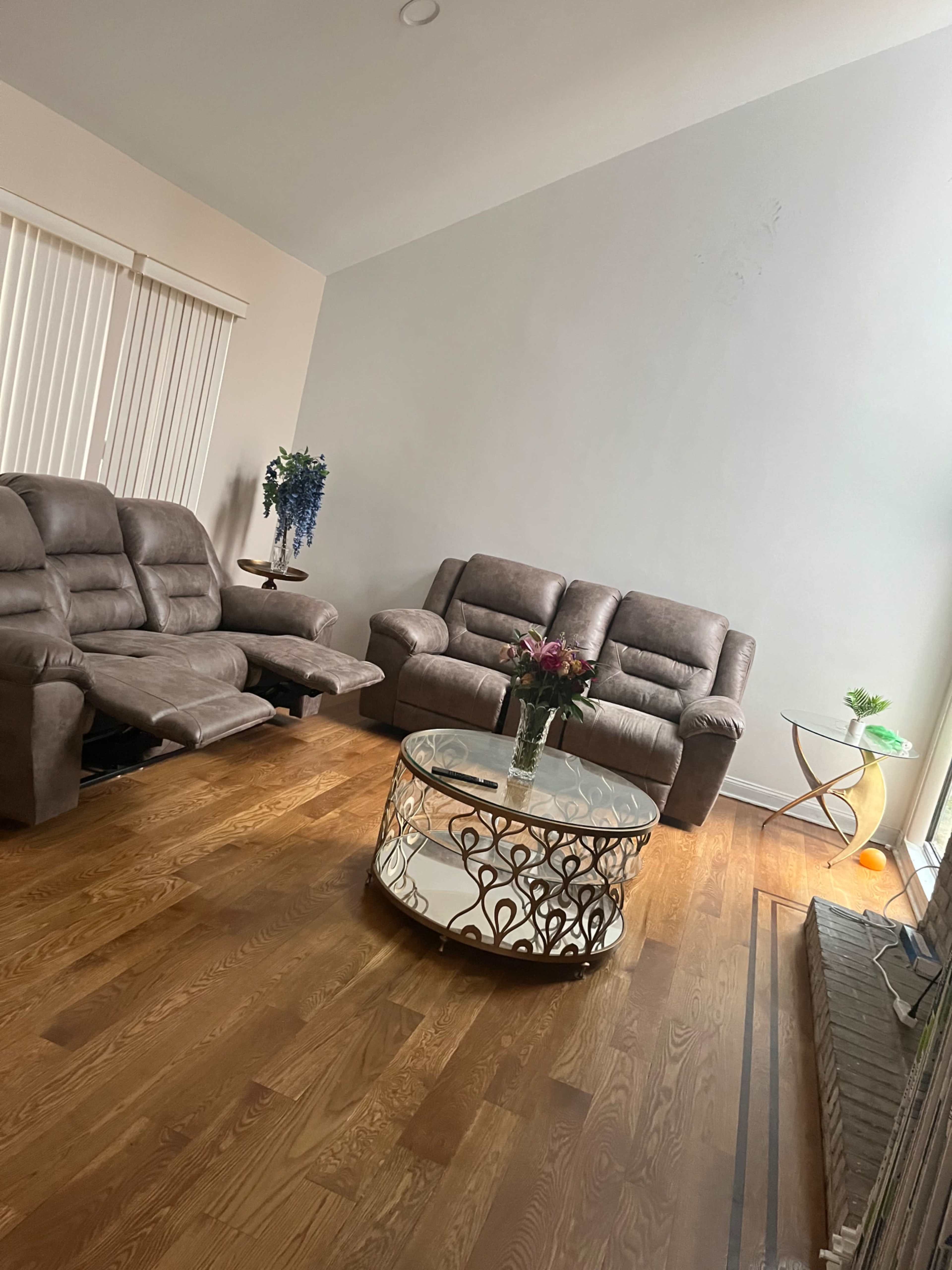 Minimalistic large comfy living room space Image in Huntington, Huntington, NY