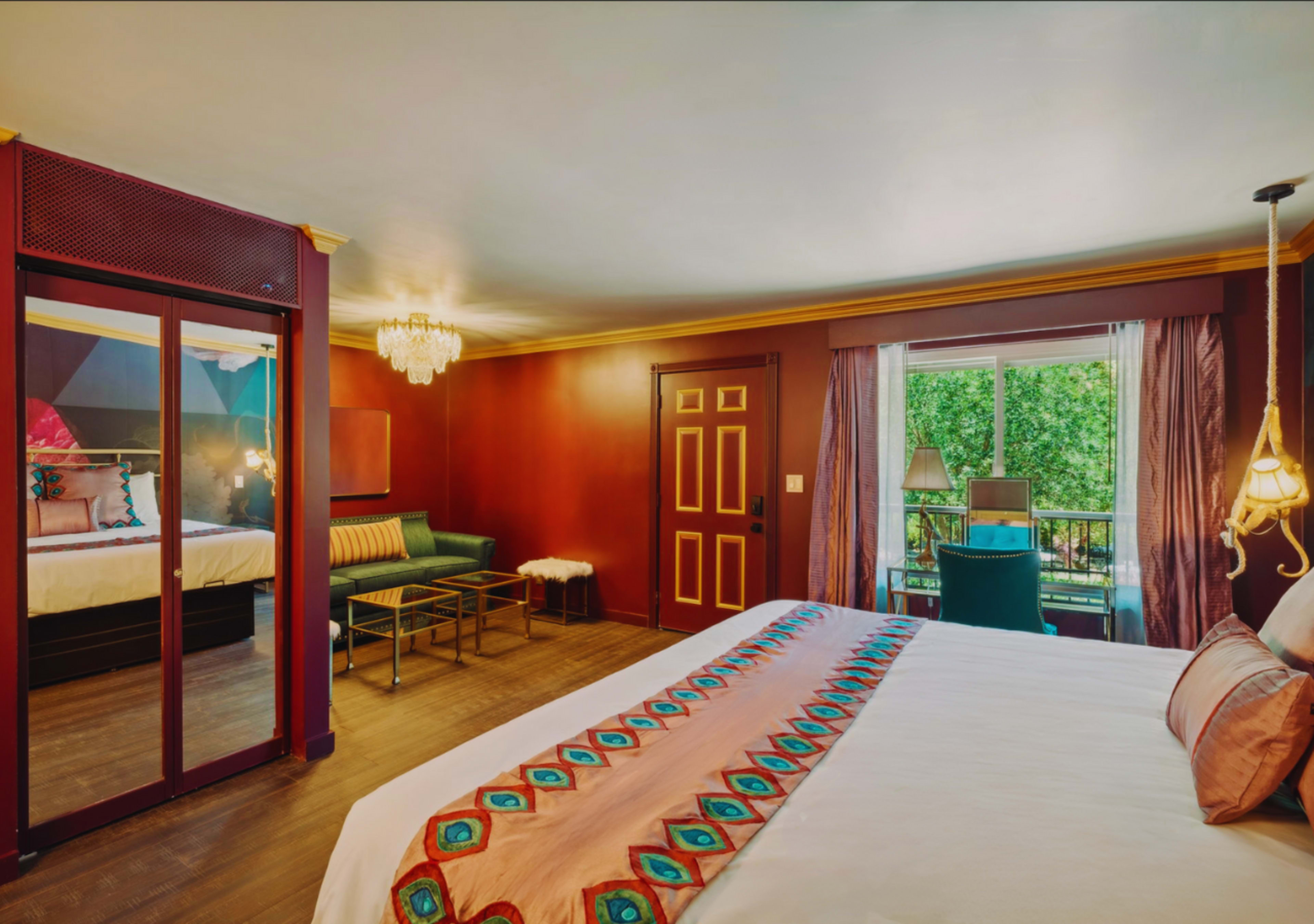 Deluxe King with Queen sleeper sofa at The Fainting Couch; Your Maximalist Boutique Hotel Image in , Cobb, CA