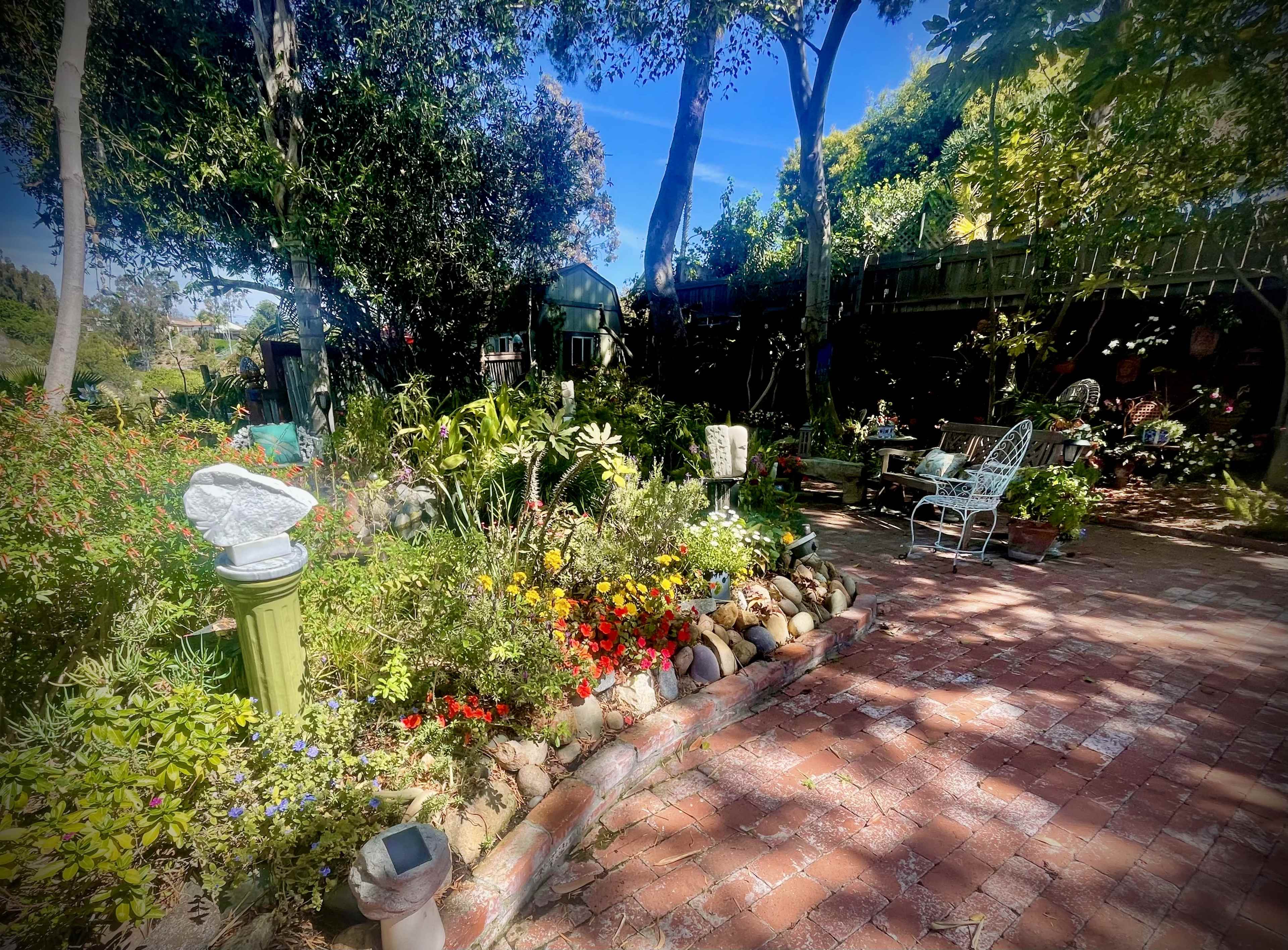 Gorgeous Bricked-In Backyard Botanical Art and Sculpture Garden on Canyon Near Downtown. Image in North Park, San Diego, CA