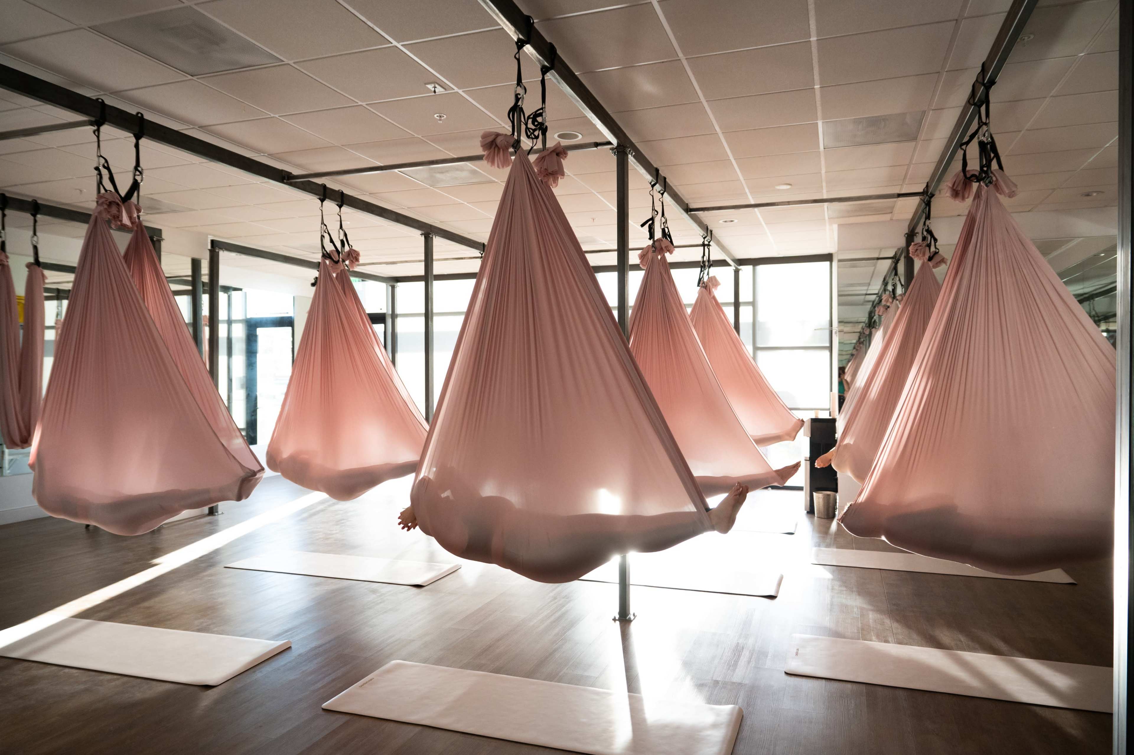 Breathtaking Aerial Yoga Studio with Natural Light Image in Huntington Beach, Huntington Beach, CA