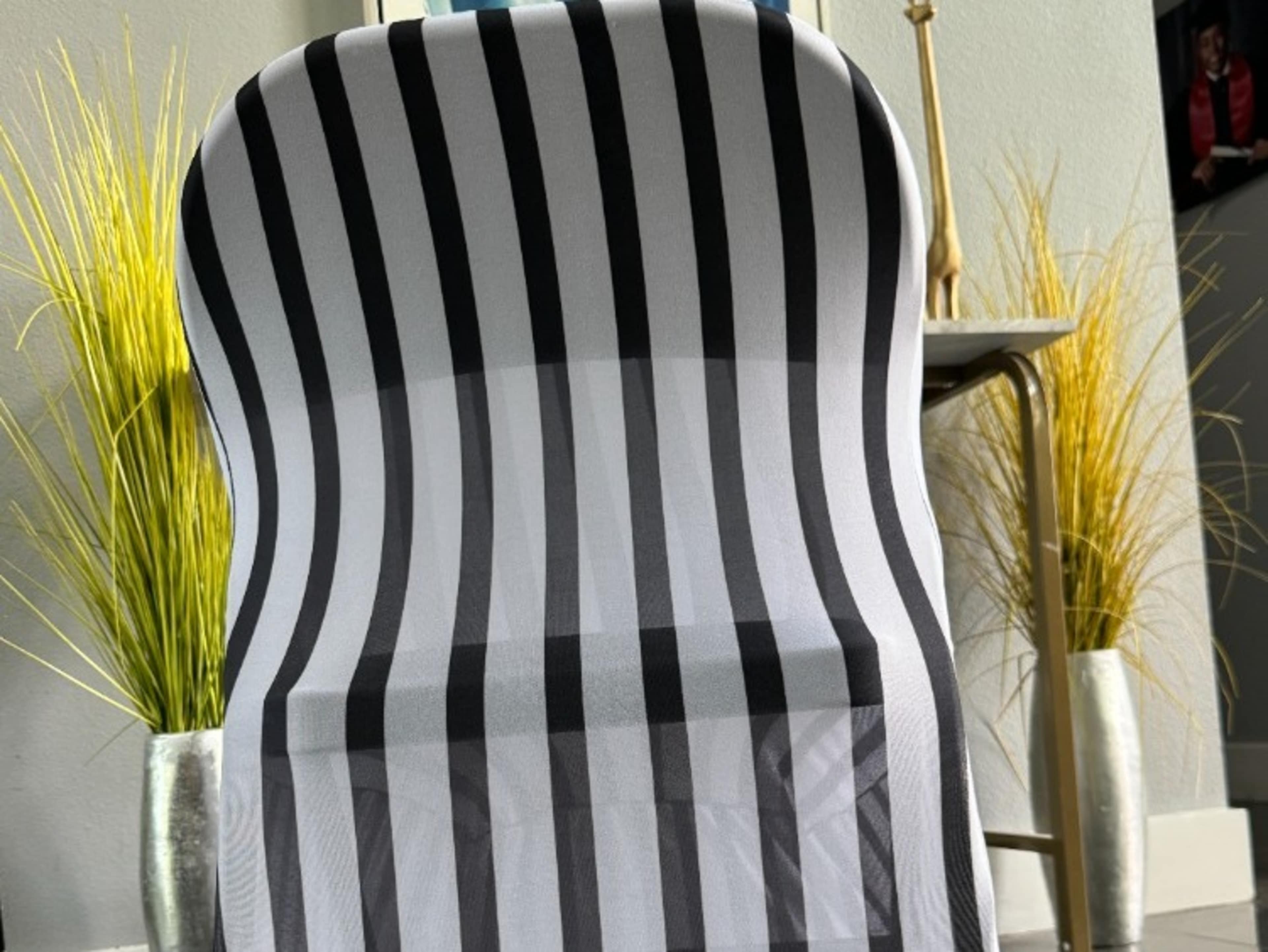Black and White Stripe Chair Cover