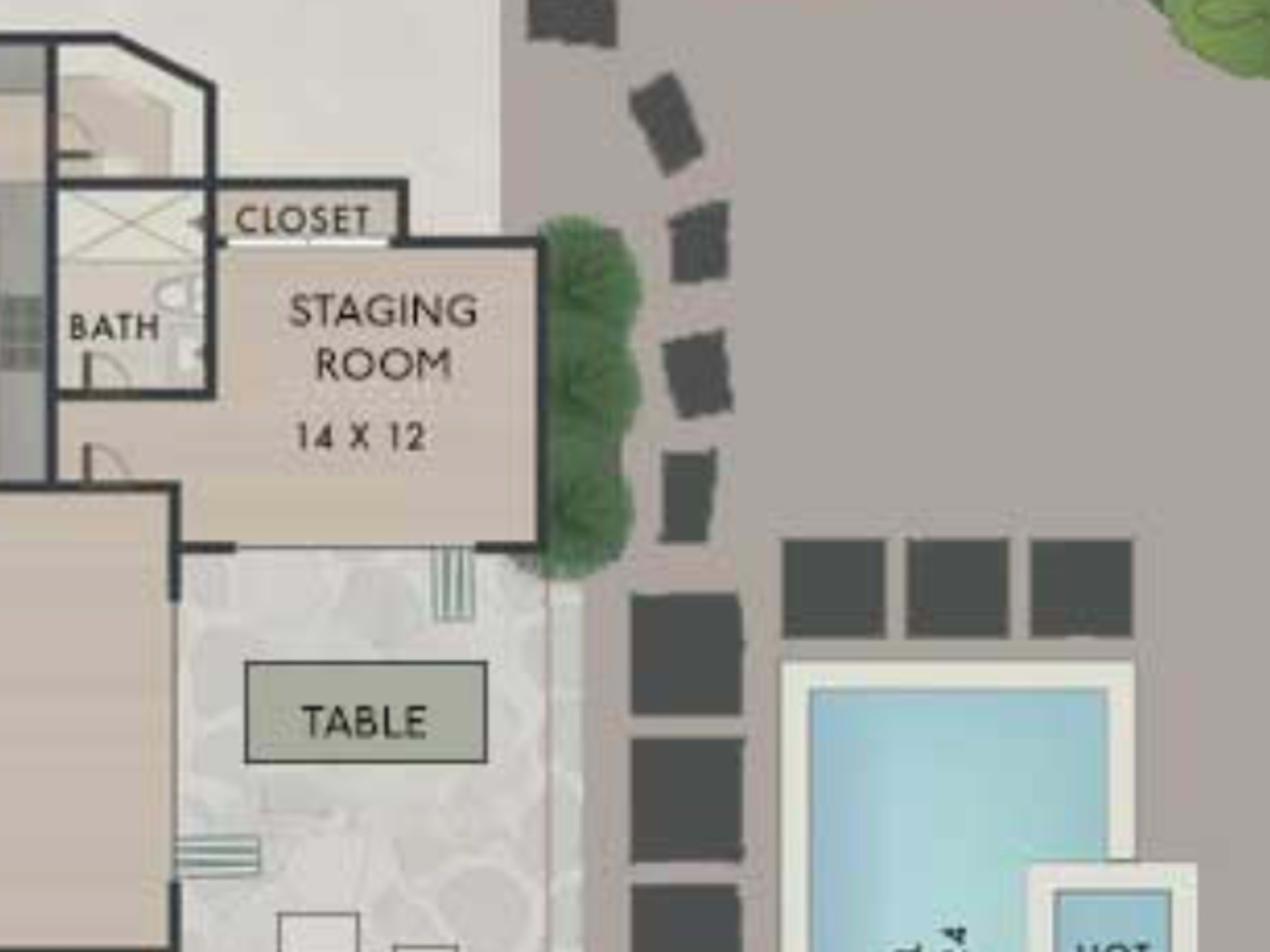 STAGING ROOM + BATHROOM