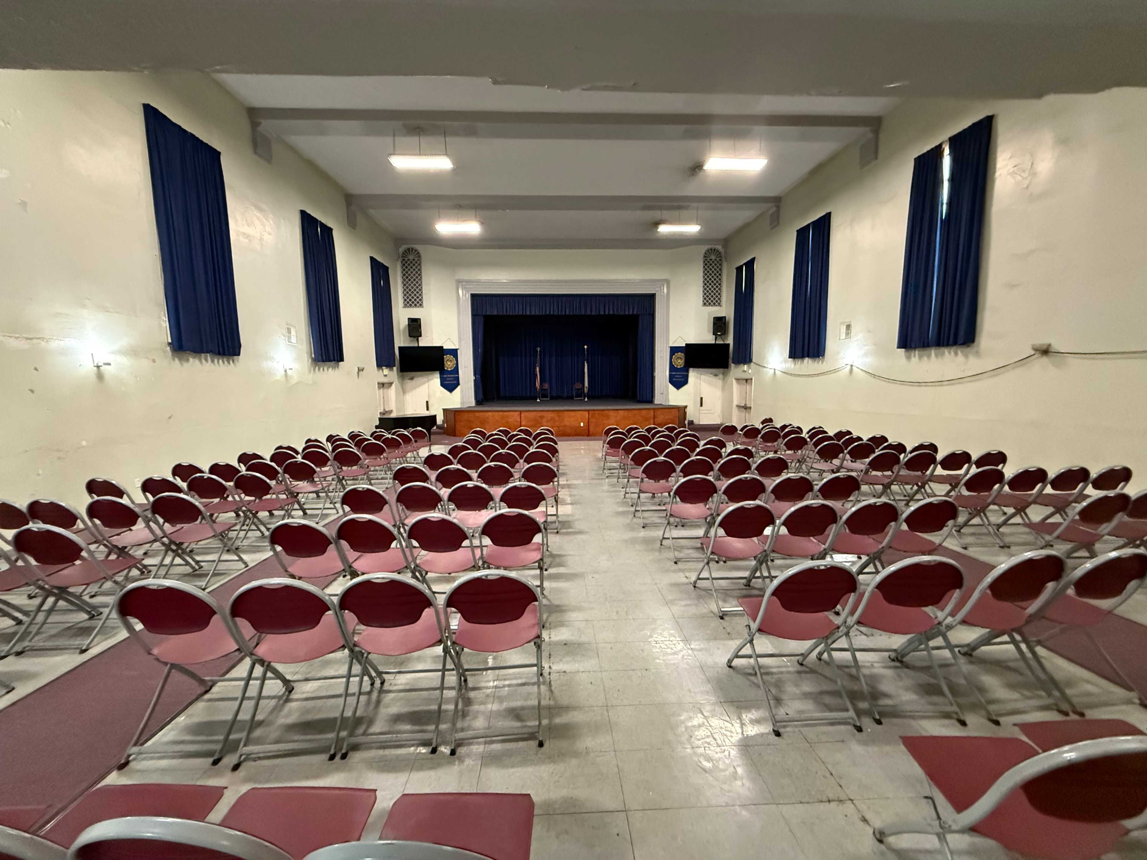 School Auditorium with Elevated Stage and Balcony Image in South Los Angeles, Los Angeles, CA