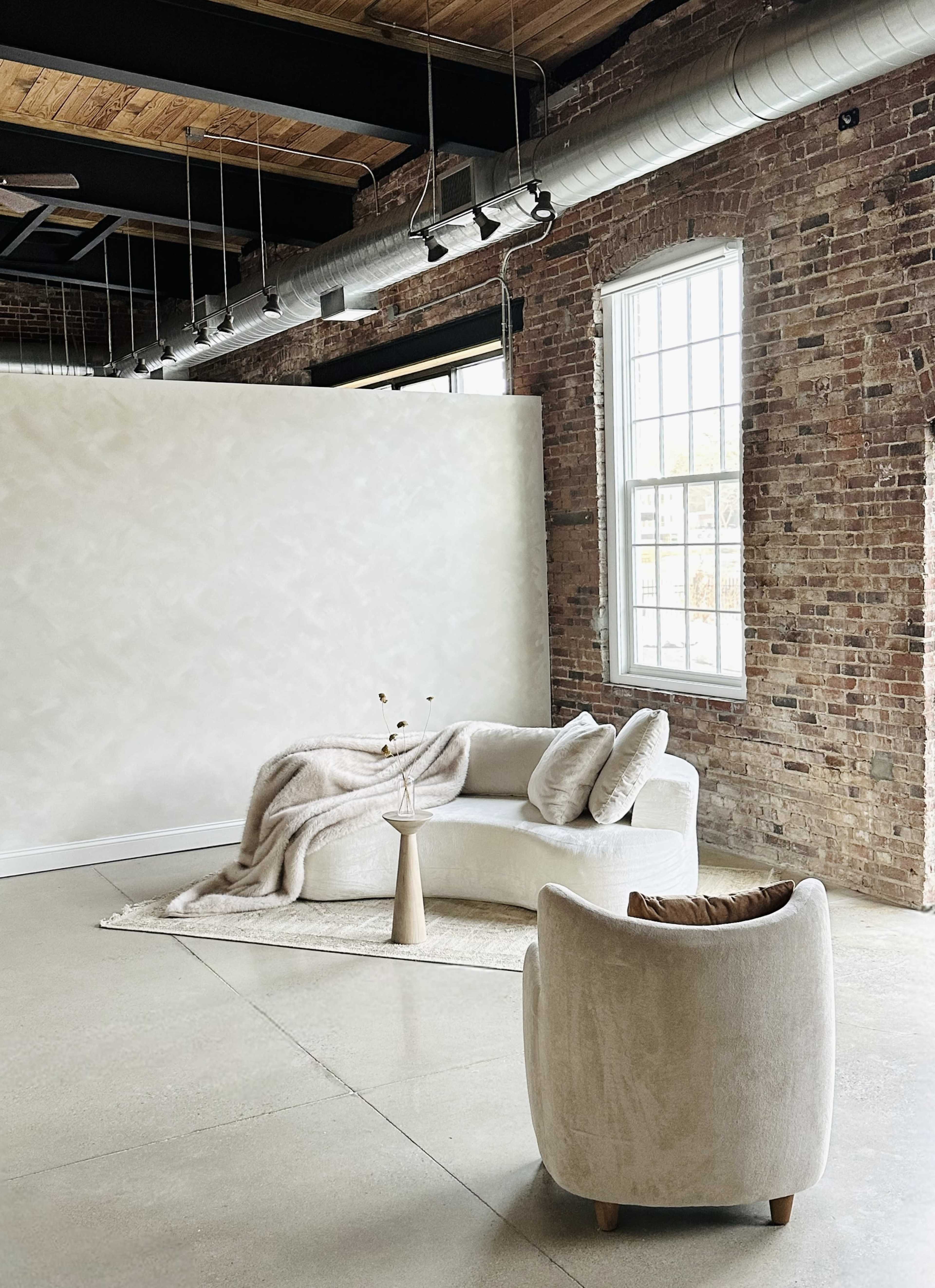 Downtown, waterfront, industrial, natural light photo studio with high ceilings, loft and huge southeast facing windows. Image in Newmarket, Newmarket, NH