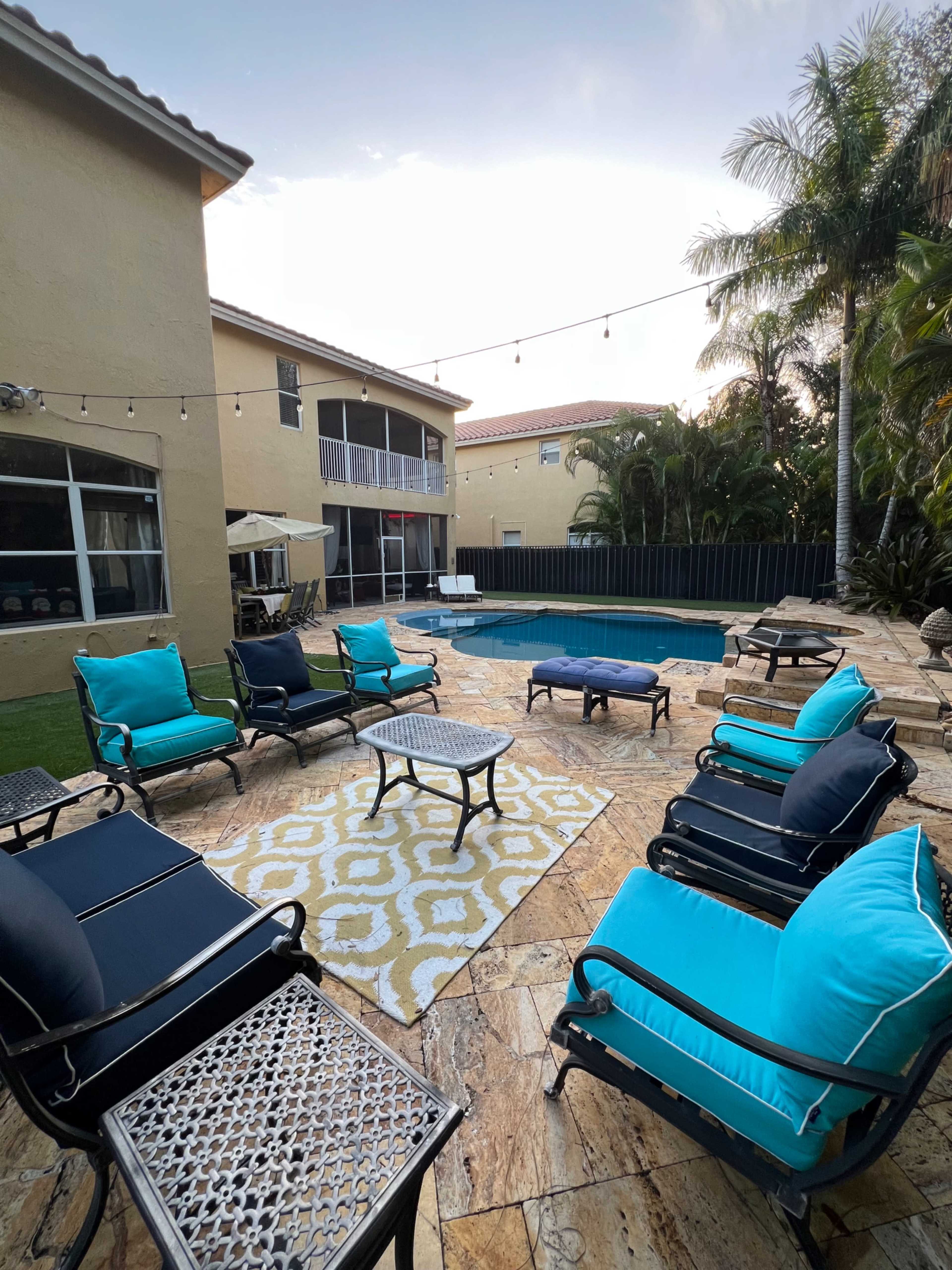 Spacious Backyard and Lanai With Pool Image in , Lake Worth, FL