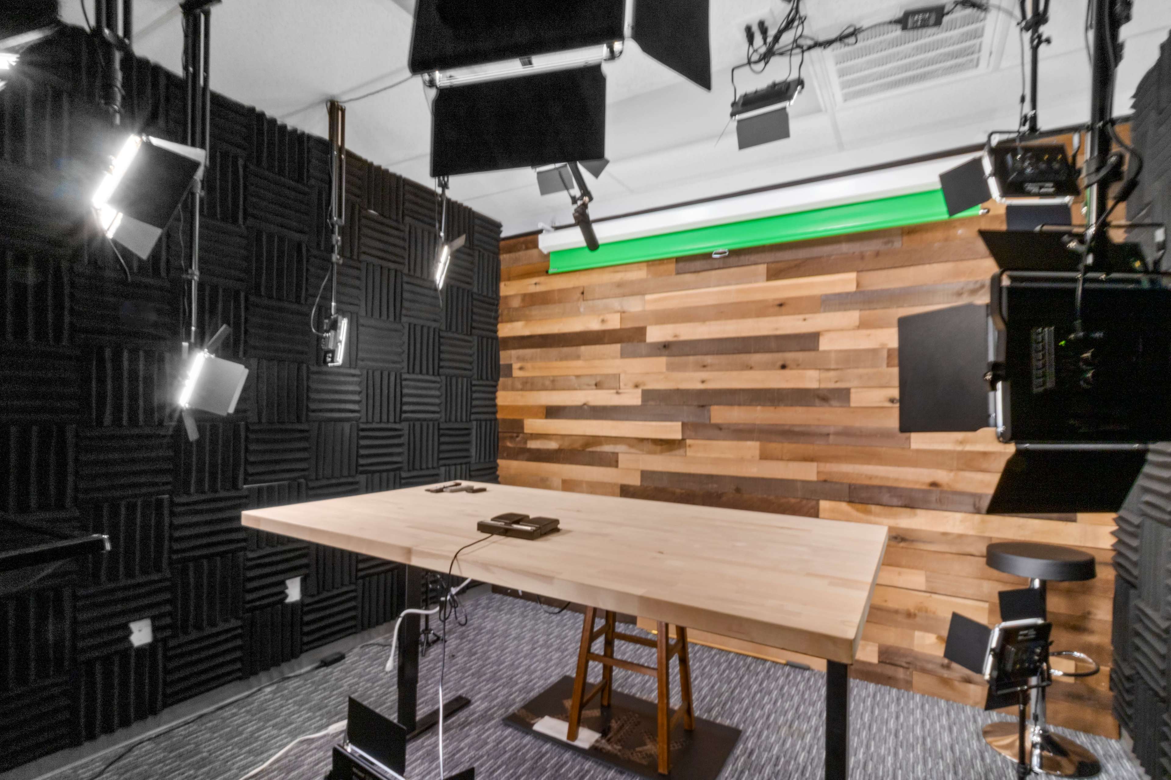 All-Inclusive Raleigh Video Studio with Green Screen, Shiplap Wall, Pro Lighting & Lounge Image in Northwest Raleigh, Raleigh, NC