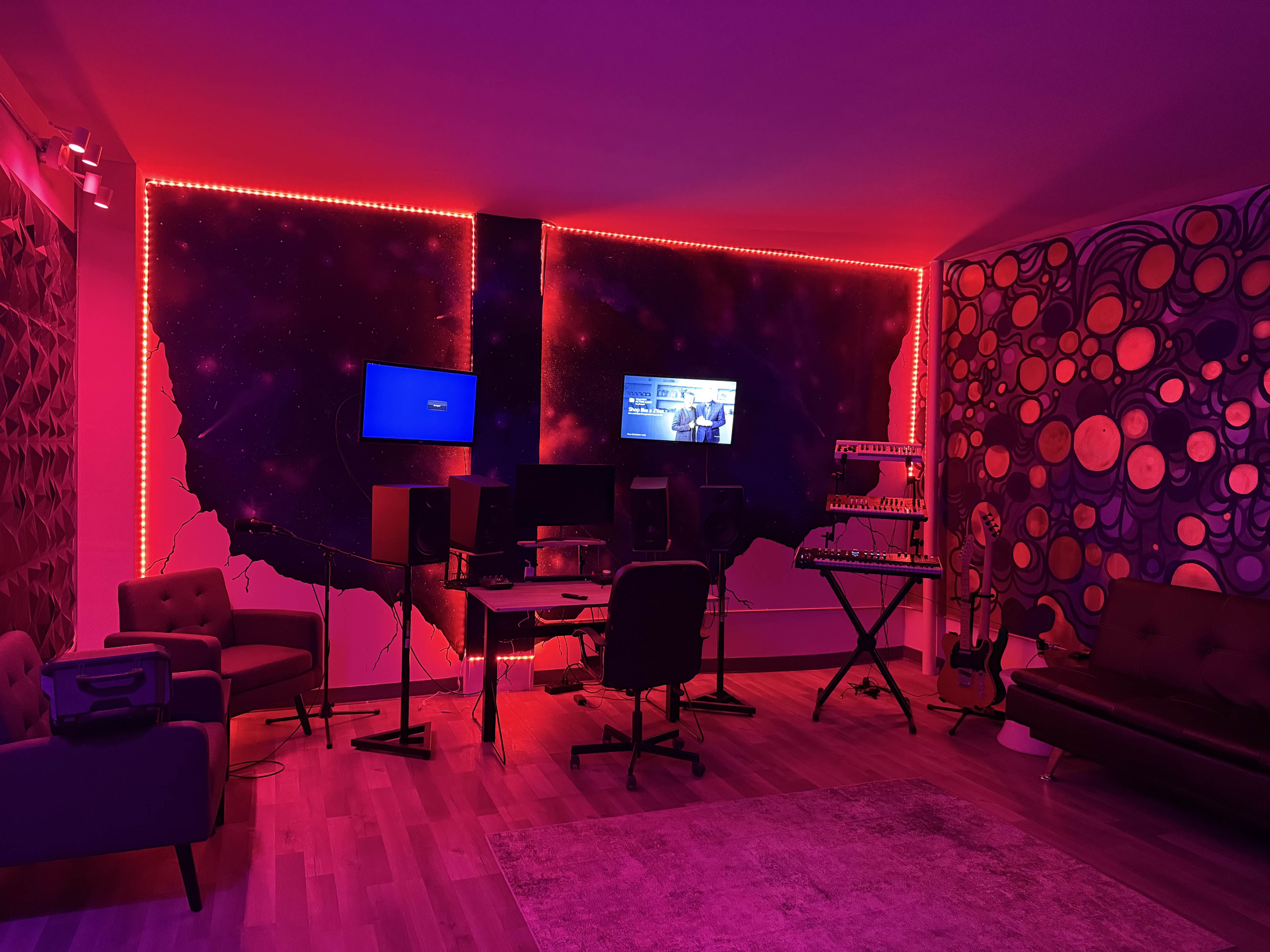Professional Recording Studio with LED Lighting and Creative Vibe Image in Downtown West, Saint Louis, MO