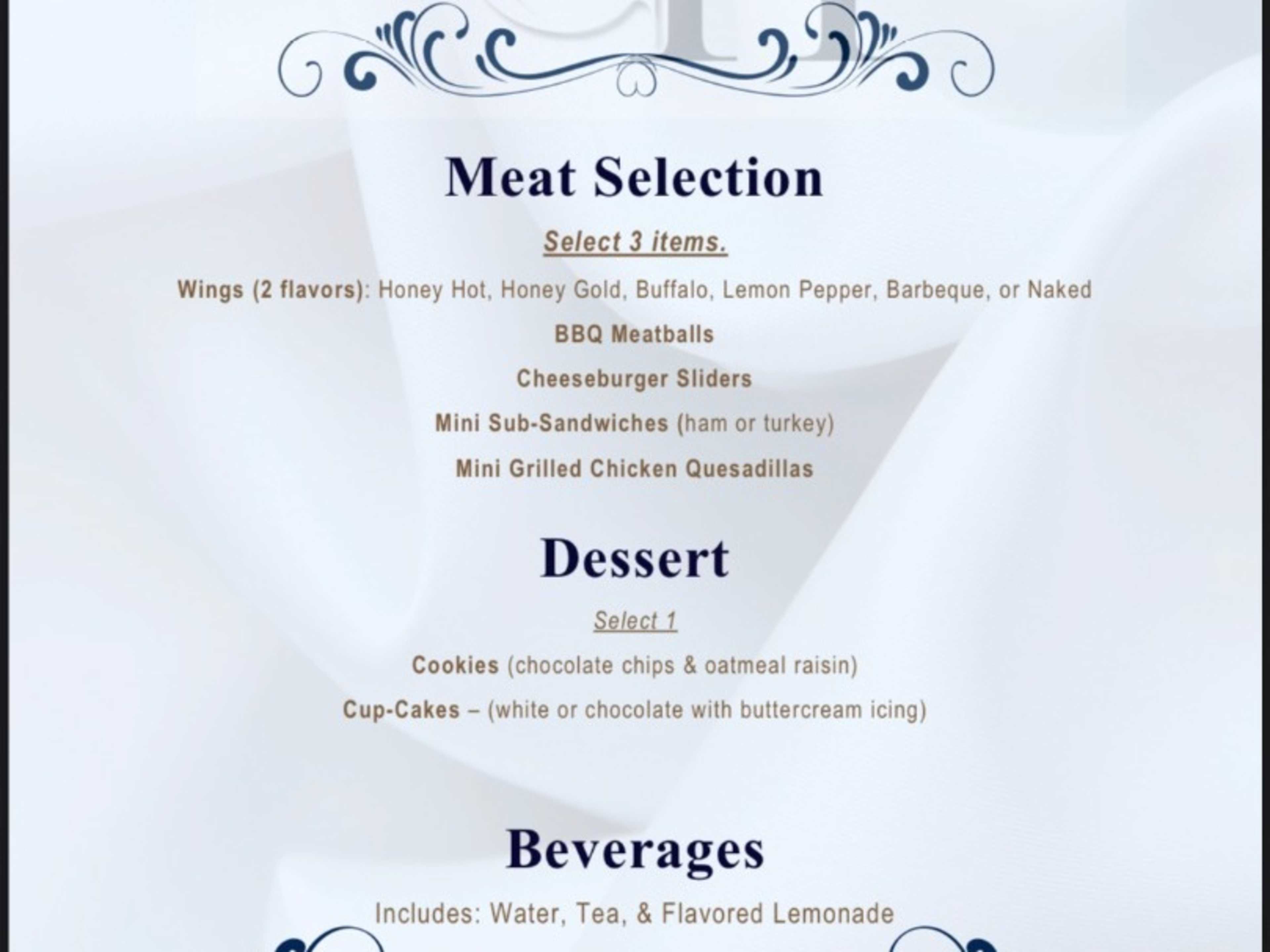 Finger Food Menu