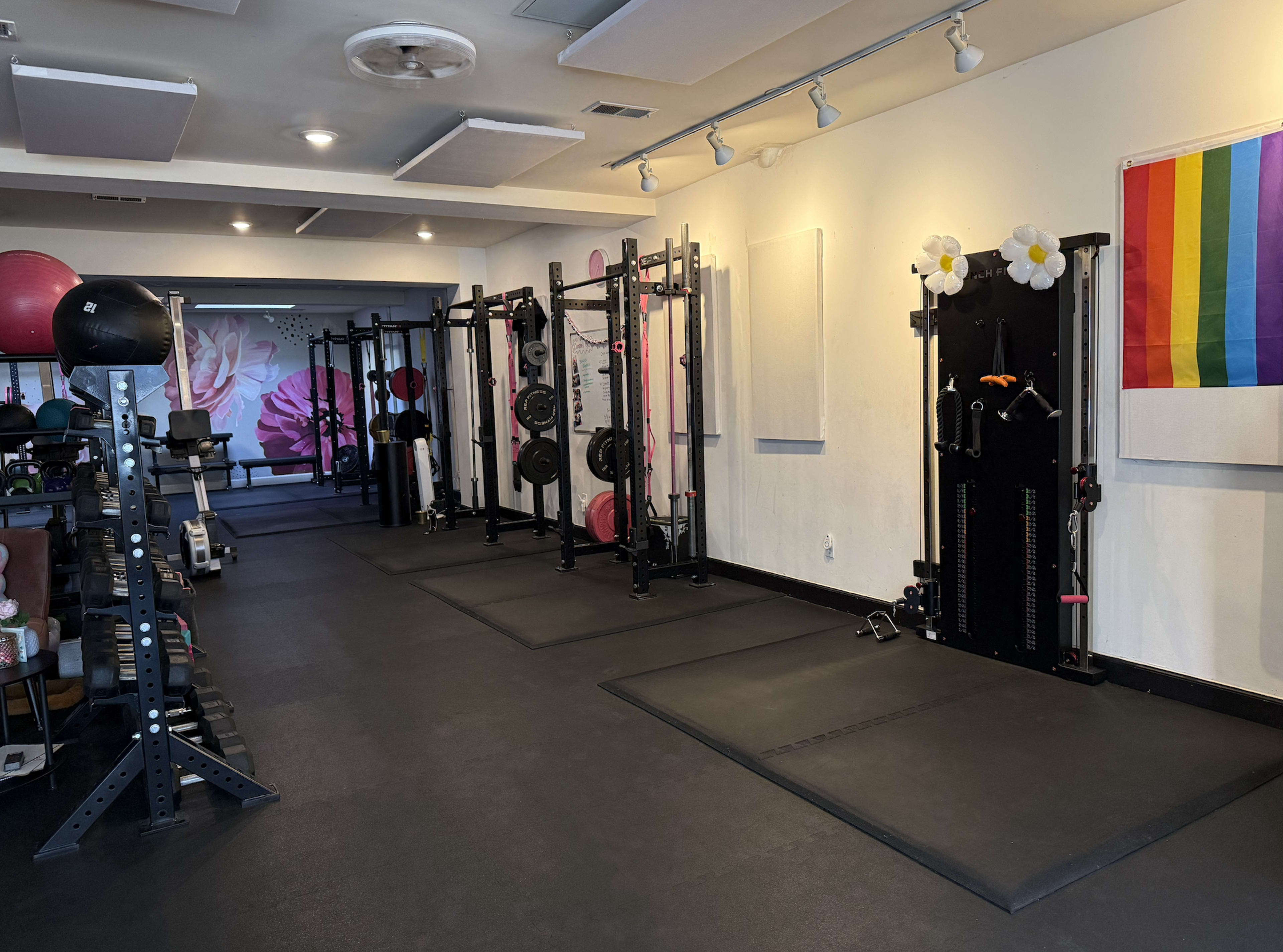 Noe Valley Bright Fitness Studio / gym with Floral Mural on 24th street Image in Dolores Heights, san francisco, CA